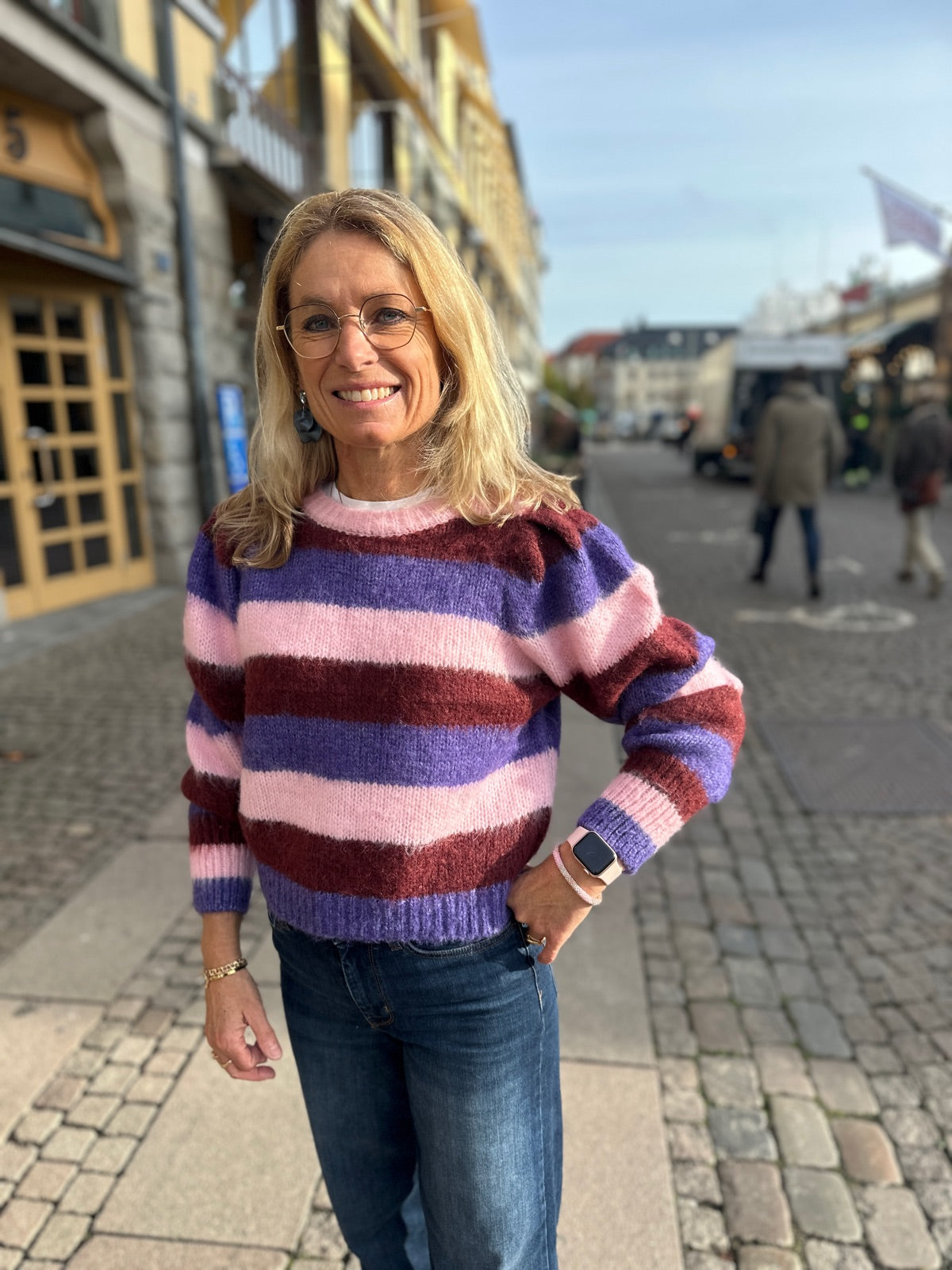Pcficca Long Sleeve Short Knit Fsy Pink-A-Boo Tawny Portultra Violet