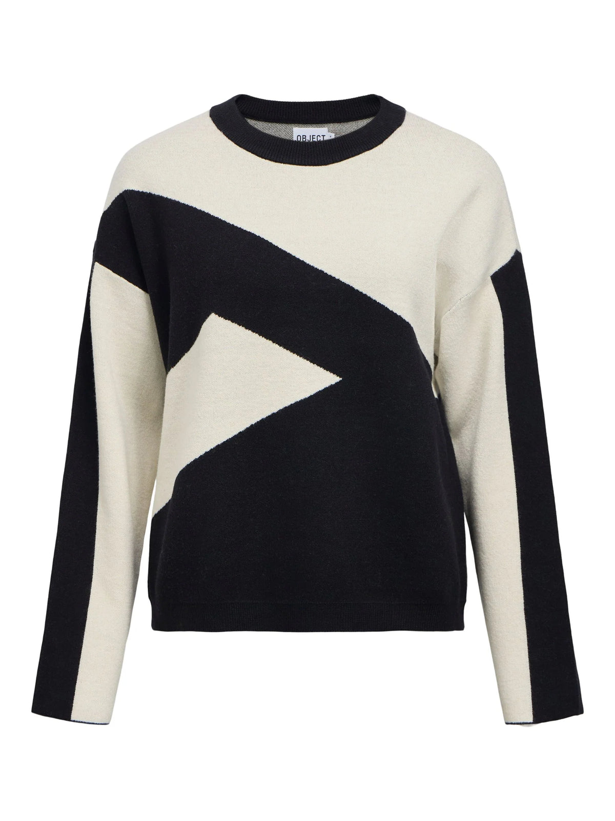 Objray O Neck Long Sleeve Re Knit Pullover Black Birch