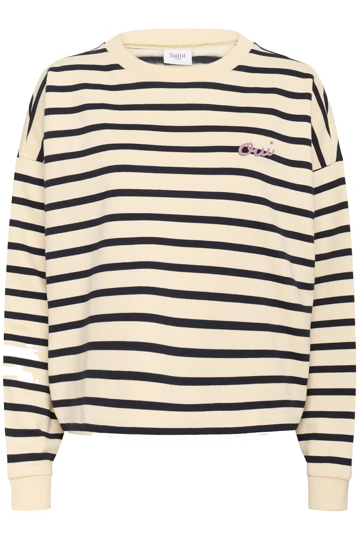 Randig sweatshirt med en boxig siluett och rak passform.