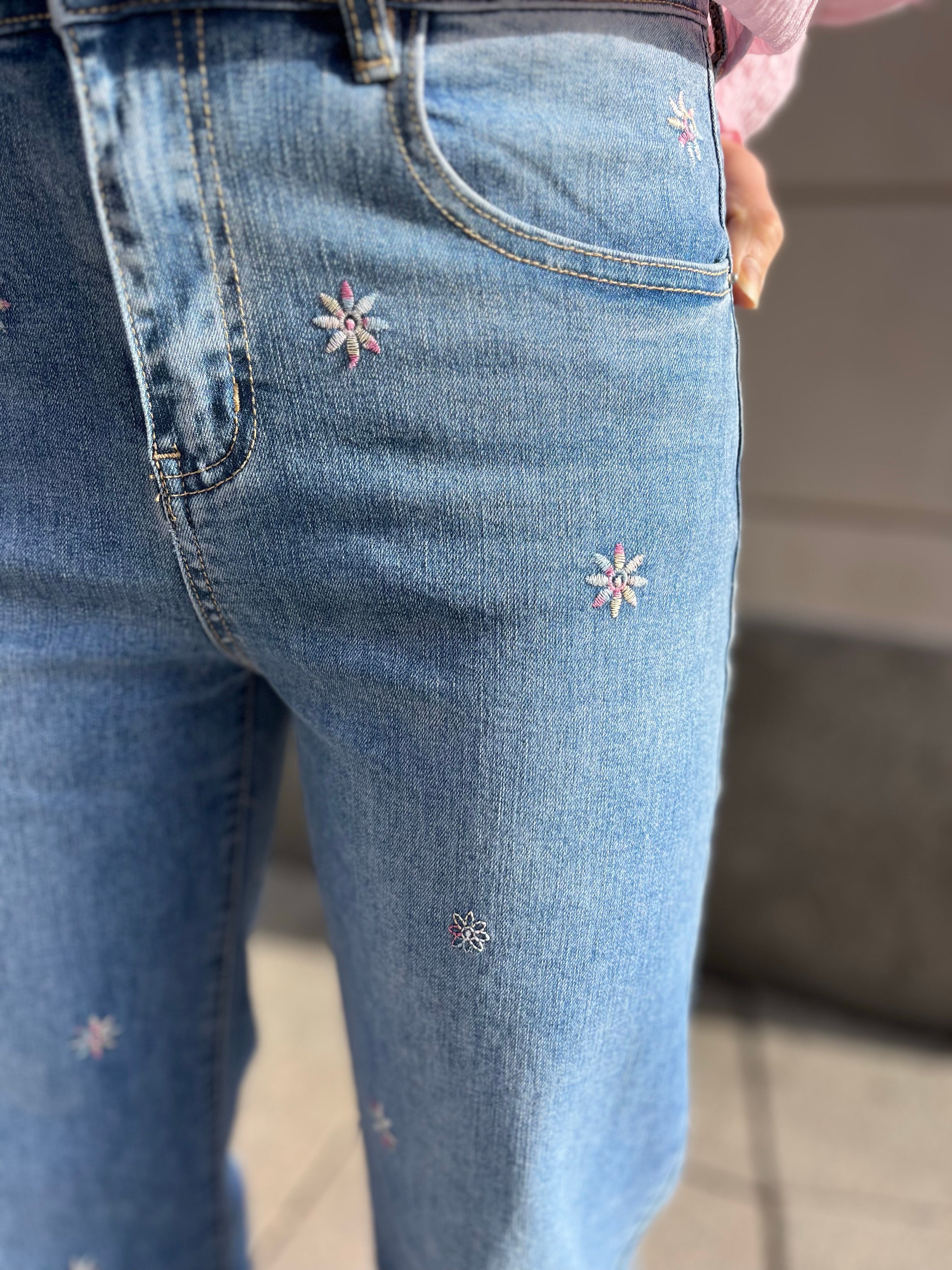 Daisy Jeans W. Embrodery Denim Blue
