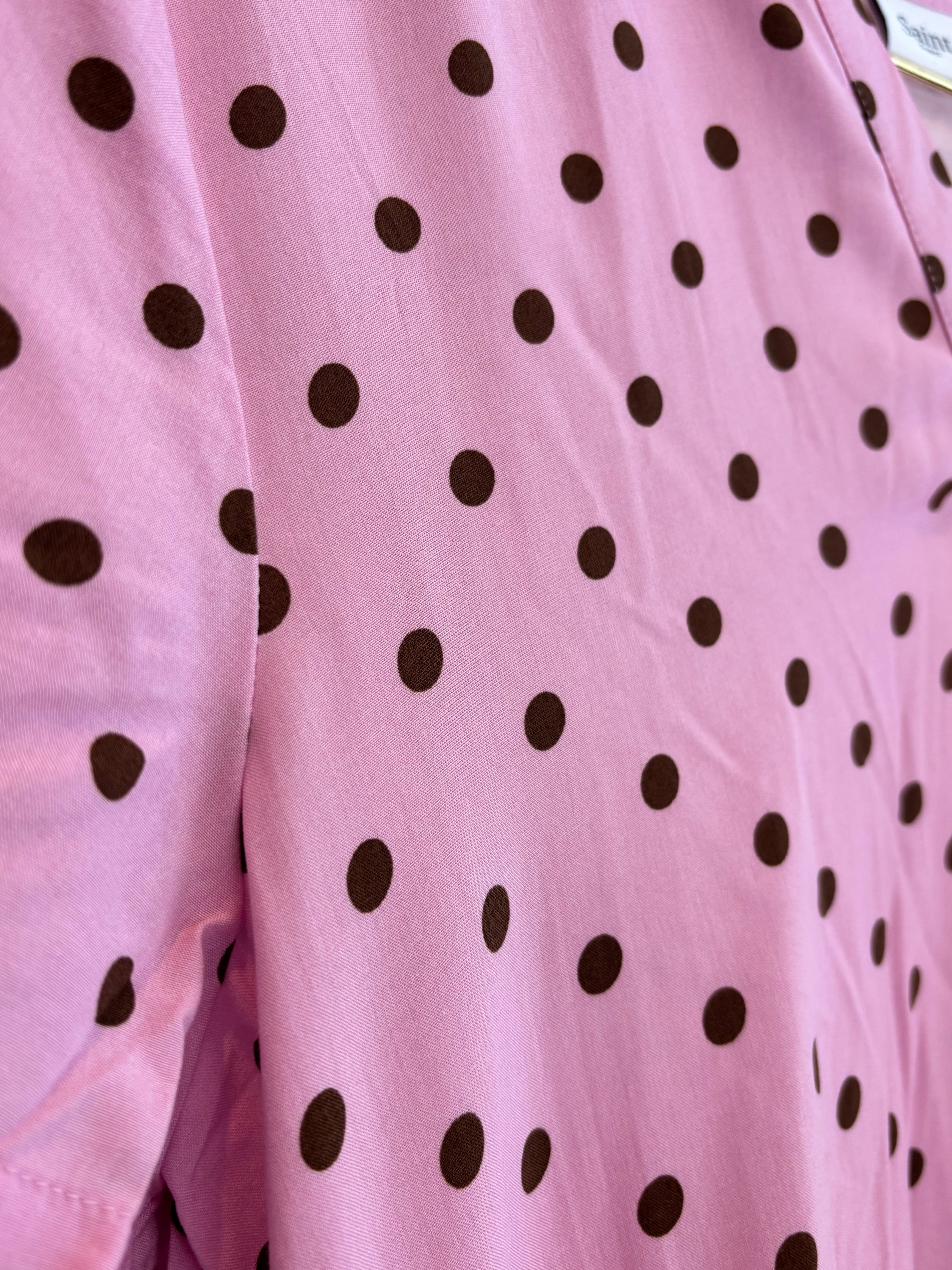 Eda Dress Pink Brown Dot