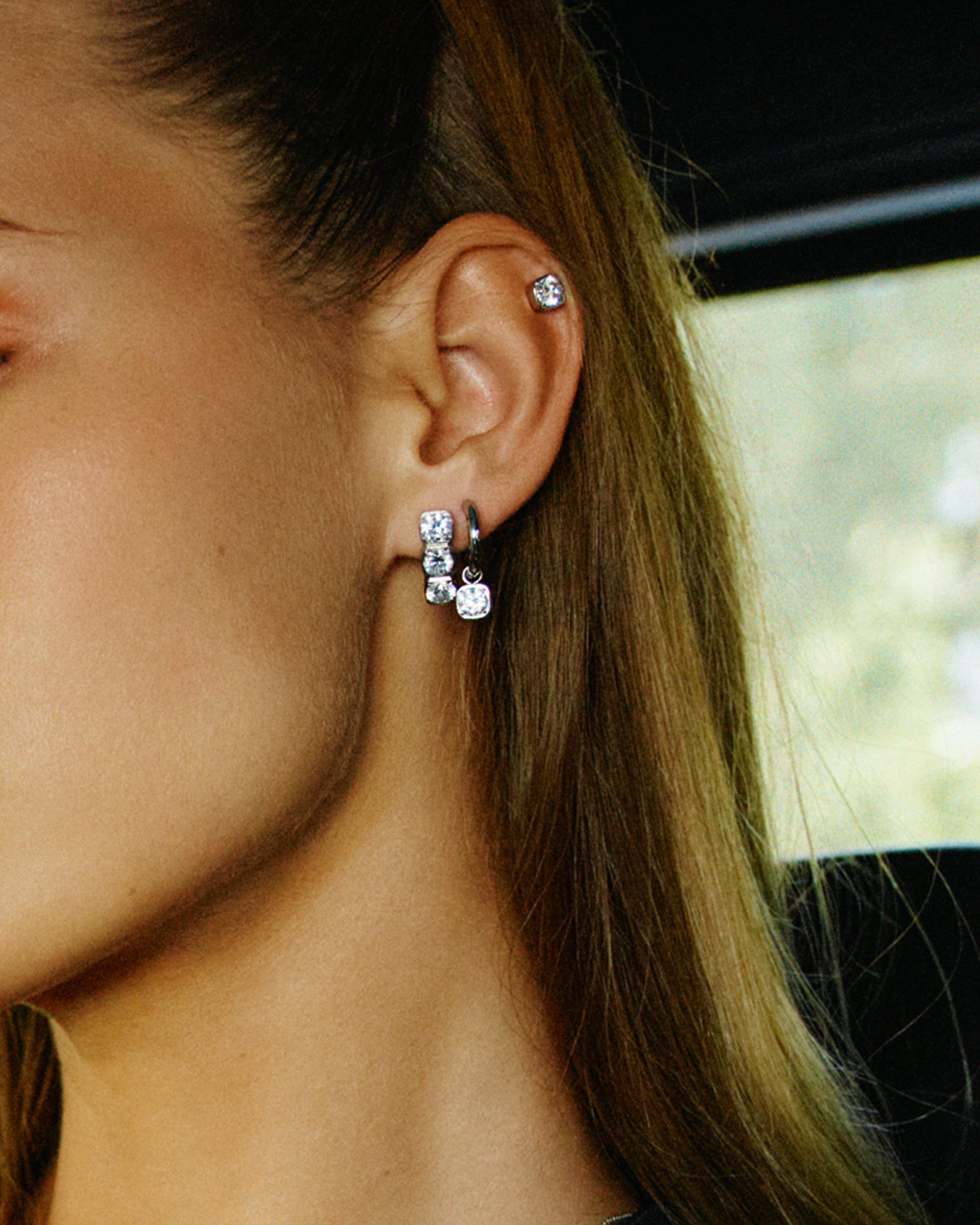 Gemma Studs Triple Steel