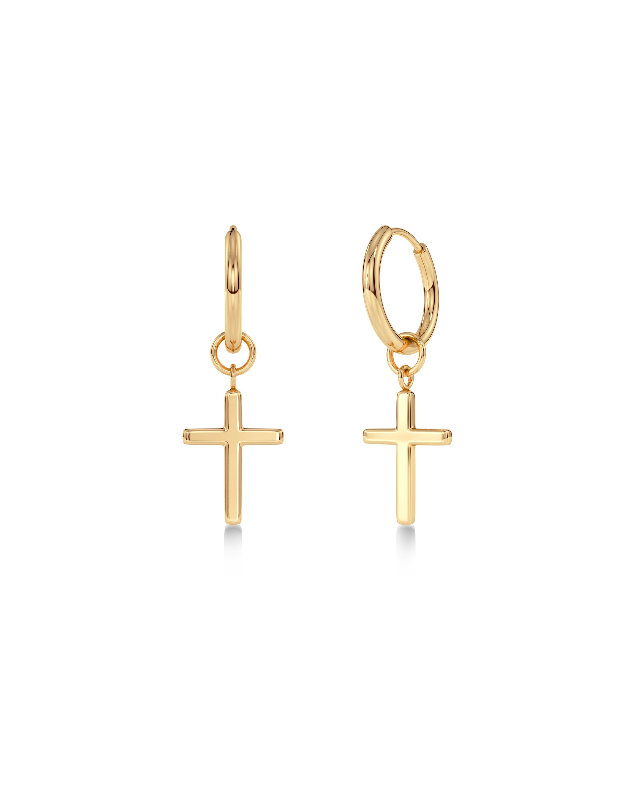 Spirit Cross Hoops Gold