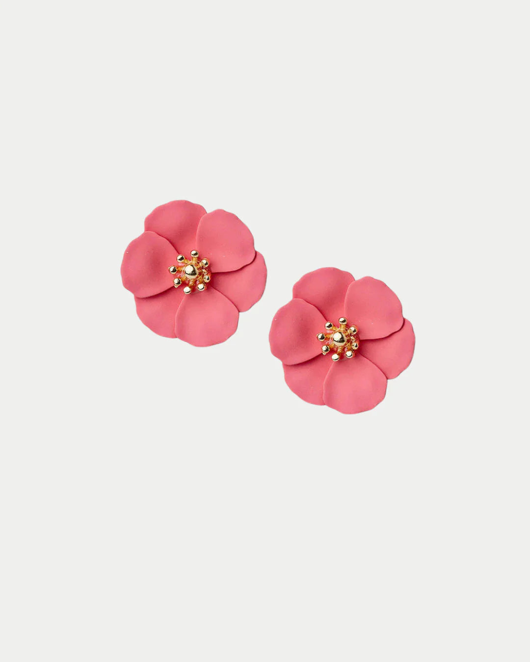Flower Small Earrings Coral