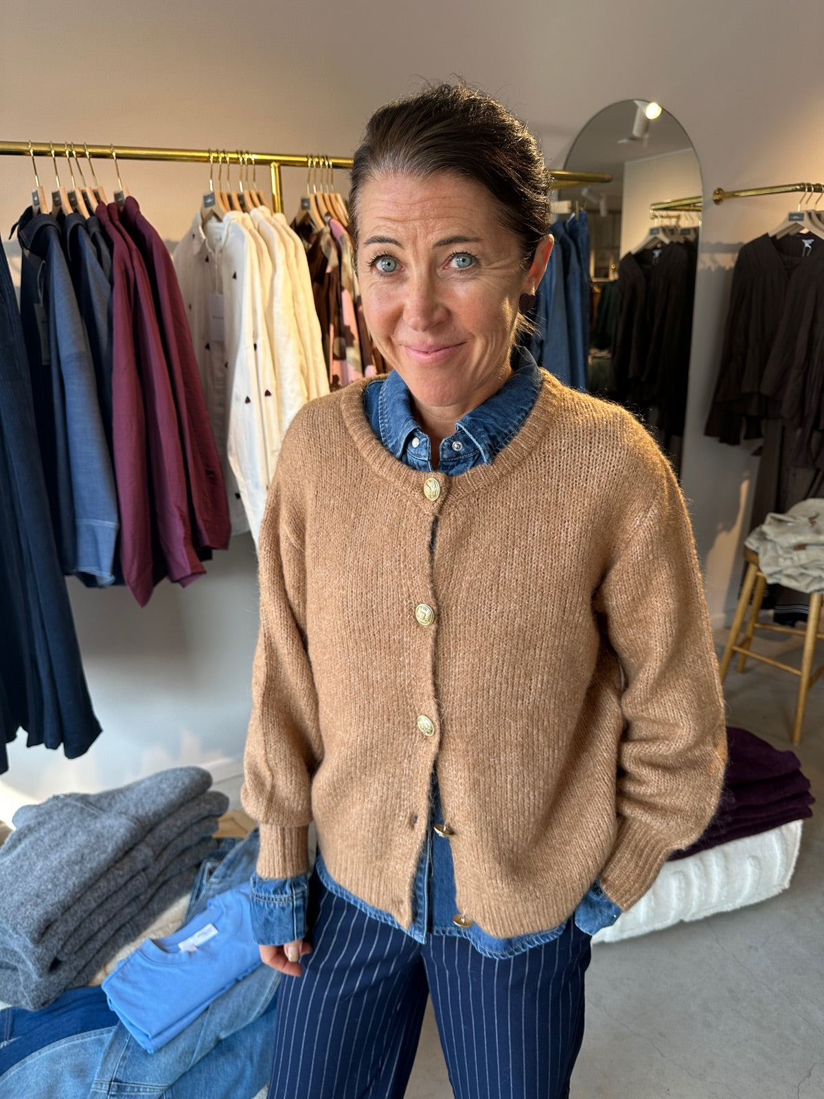 Joa Knit Cardigan Luxury Camel