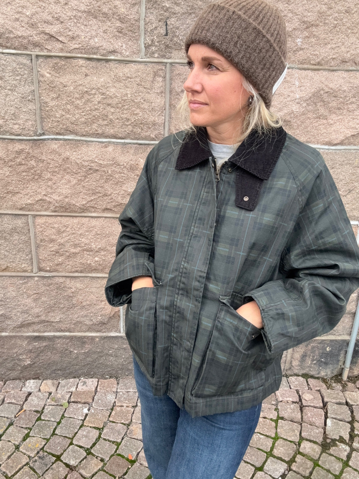 Jxada Check Jacket Dark Green Checks