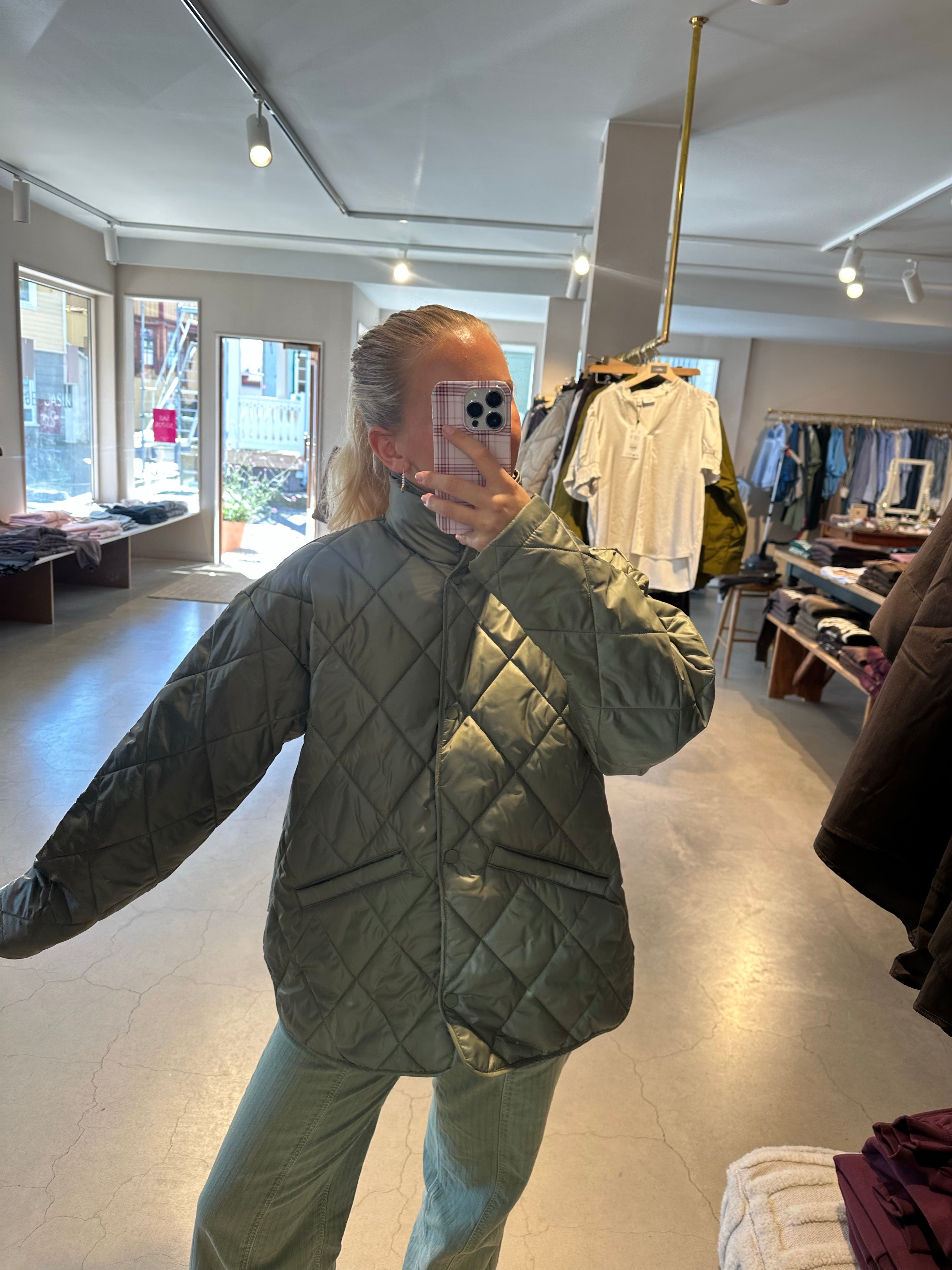 Jxlou Stella Quilted Jacket Dusty Olive