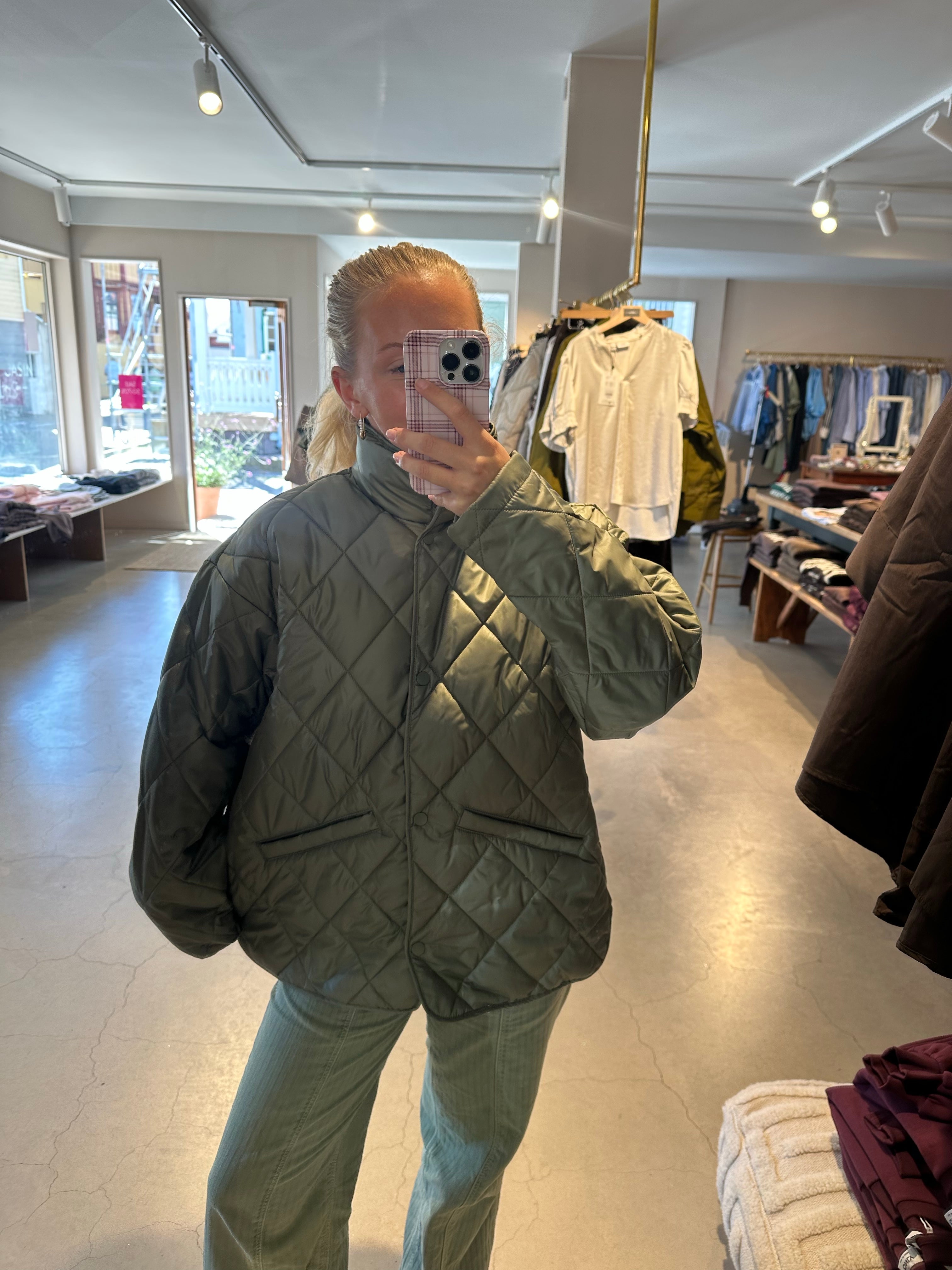 Jxlou Stella Quilted Jacket Dusty Olive