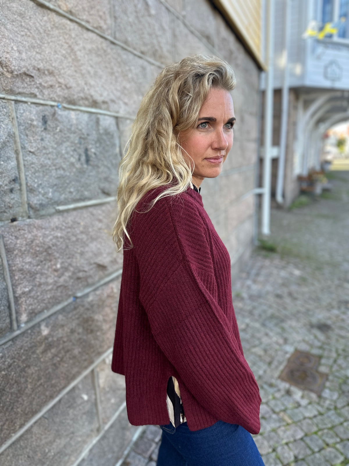 Jxsigga Diverse Crew Neck Knit Sn Cabernet