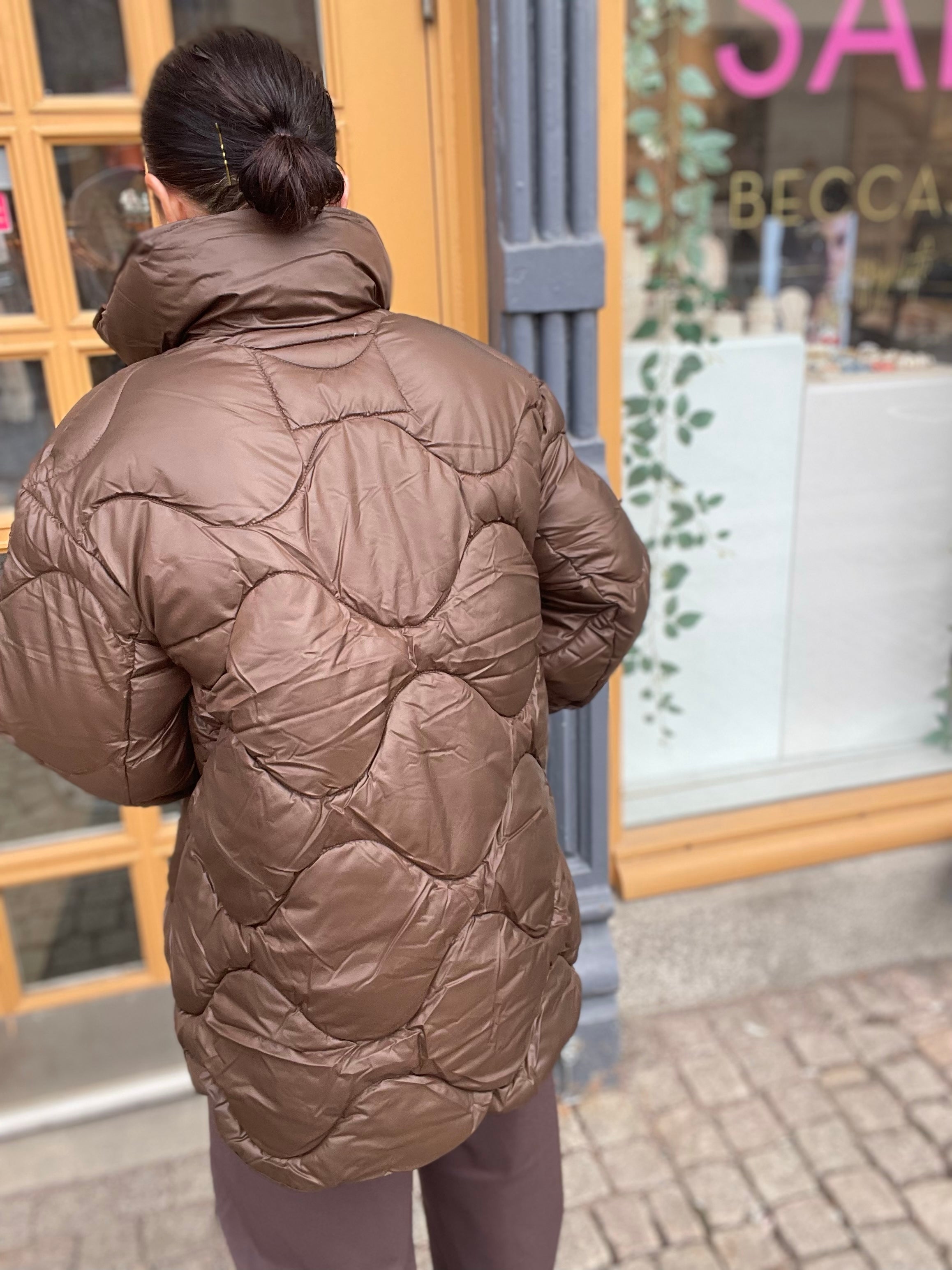 Jxstella Shiny Quilted Jacket Sn Demitasse