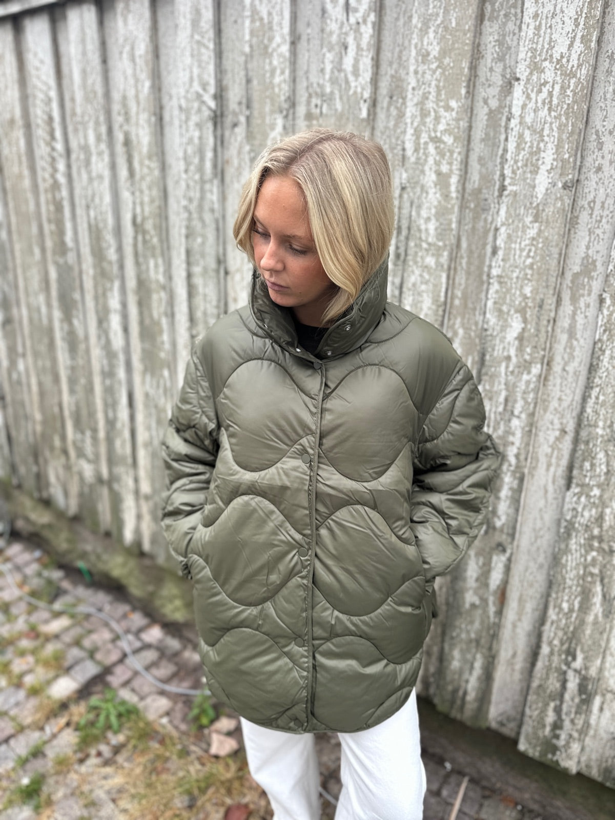 Jxstella Shiny Quilted Jacket Sn Grape Leaf
