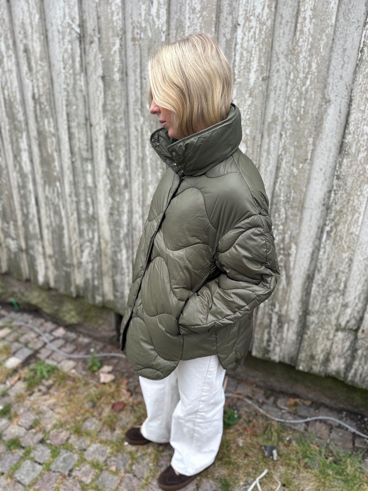 Jxstella Shiny Quilted Jacket Sn Grape Leaf