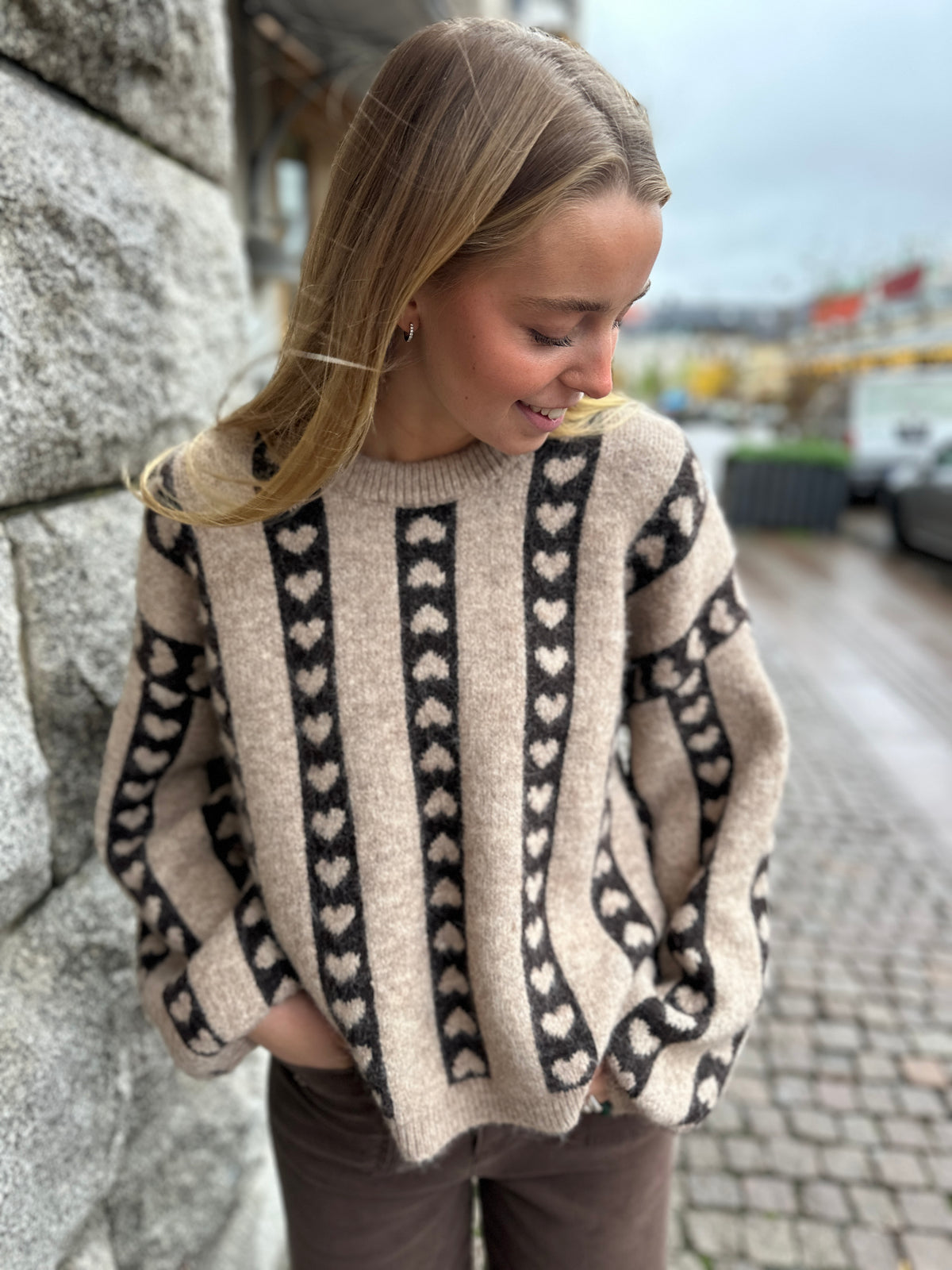 Knit W Hearts Marron