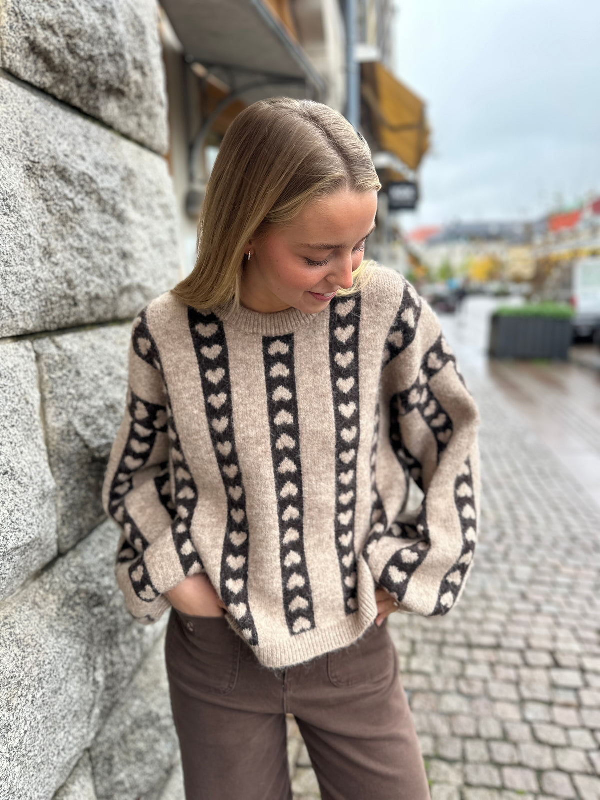 Knit W Hearts Marron