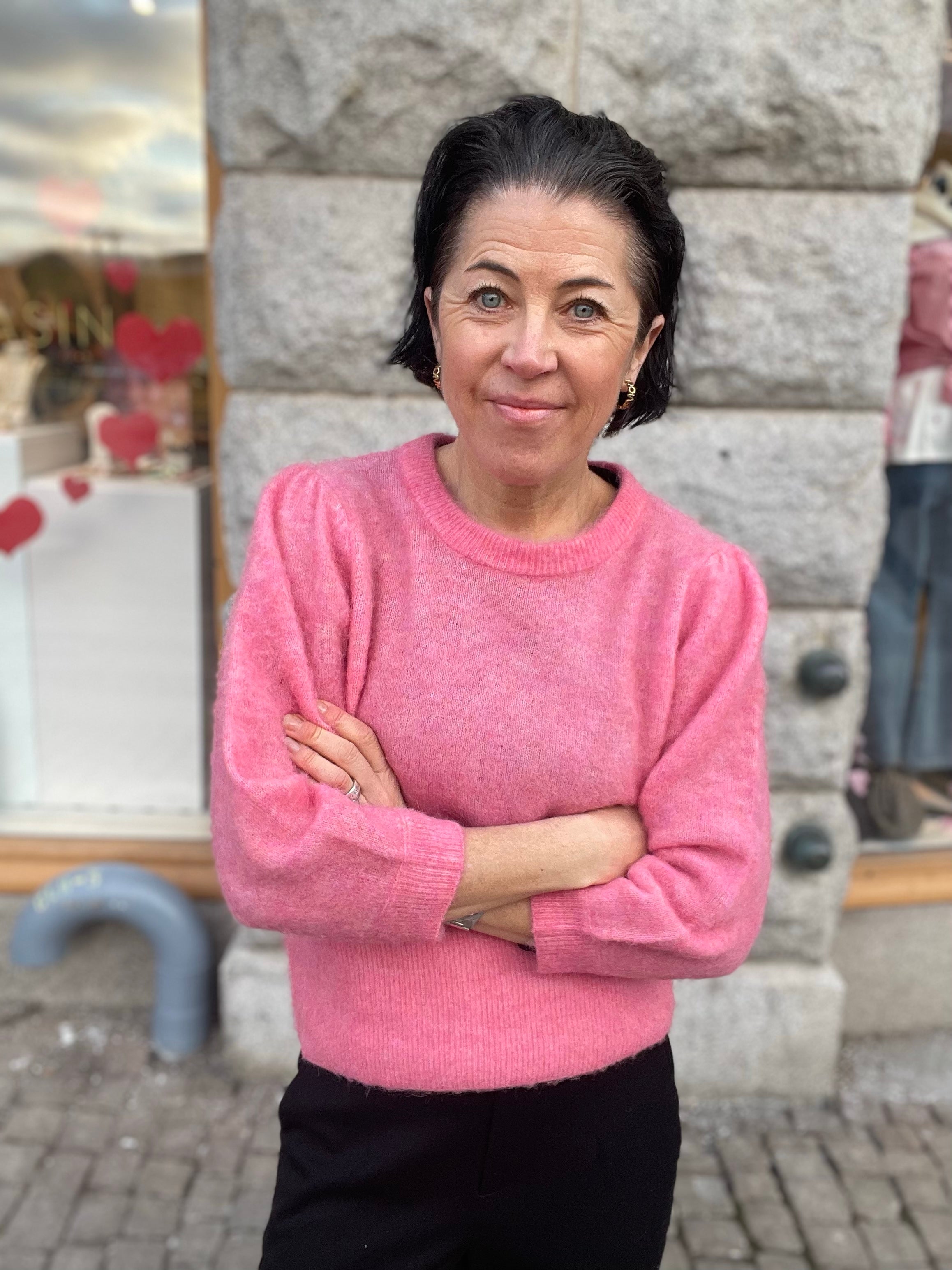 Nusuri Brushed Ss Pullover Pink Lemonade