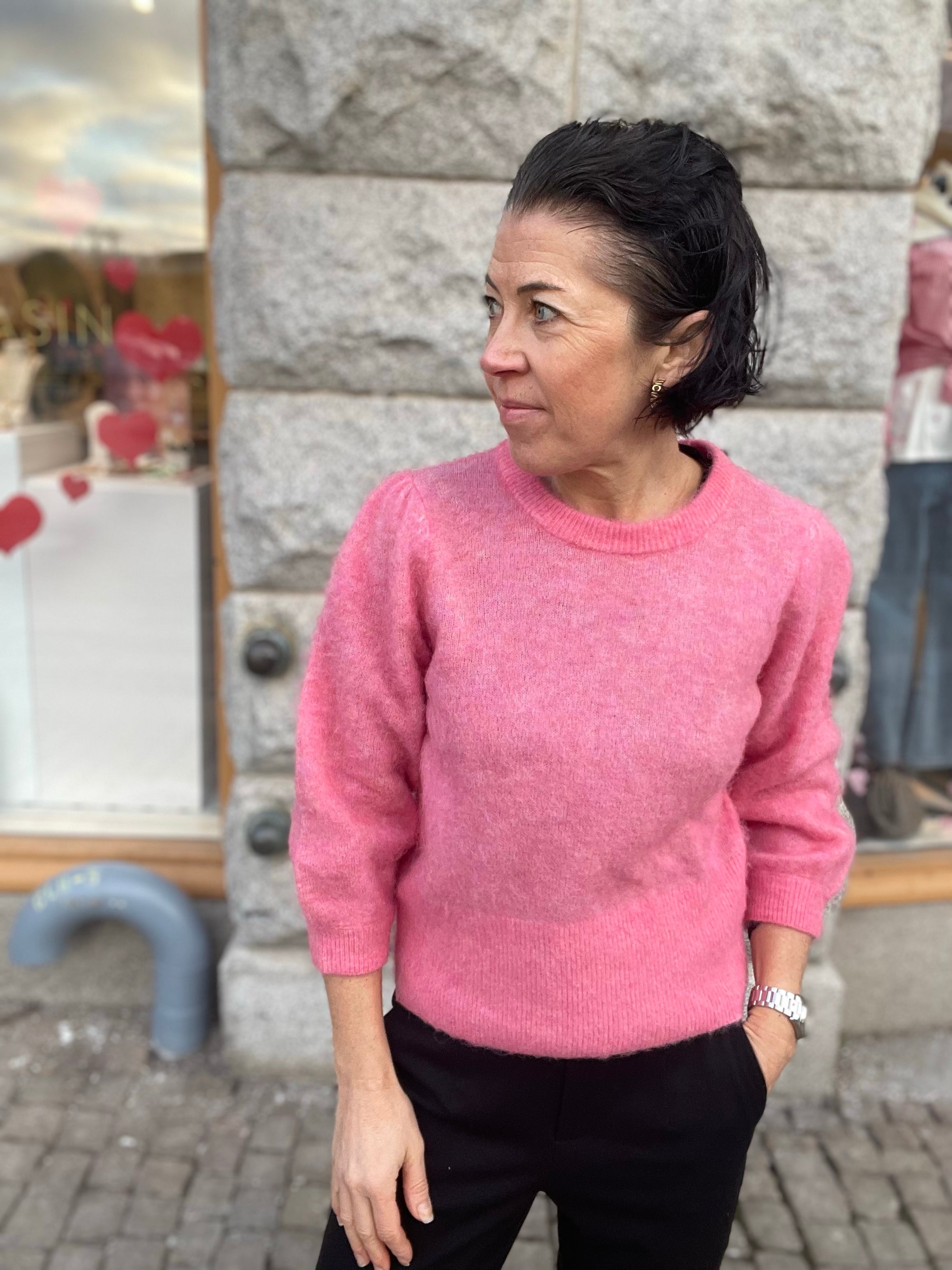 Nusuri Brushed Ss Pullover Pink Lemonade