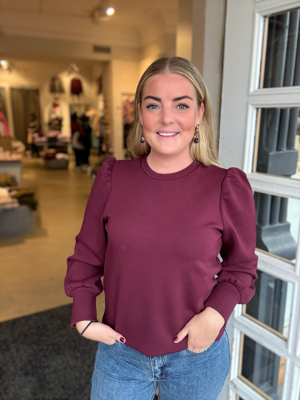 Objandrea Re Long Sleeve O Neck Sweat Windsor Wine
