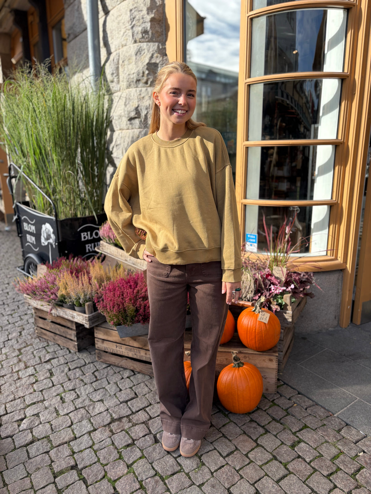Objarina Long Sleeve Oz Tie Sweatshirt Fennel Seed