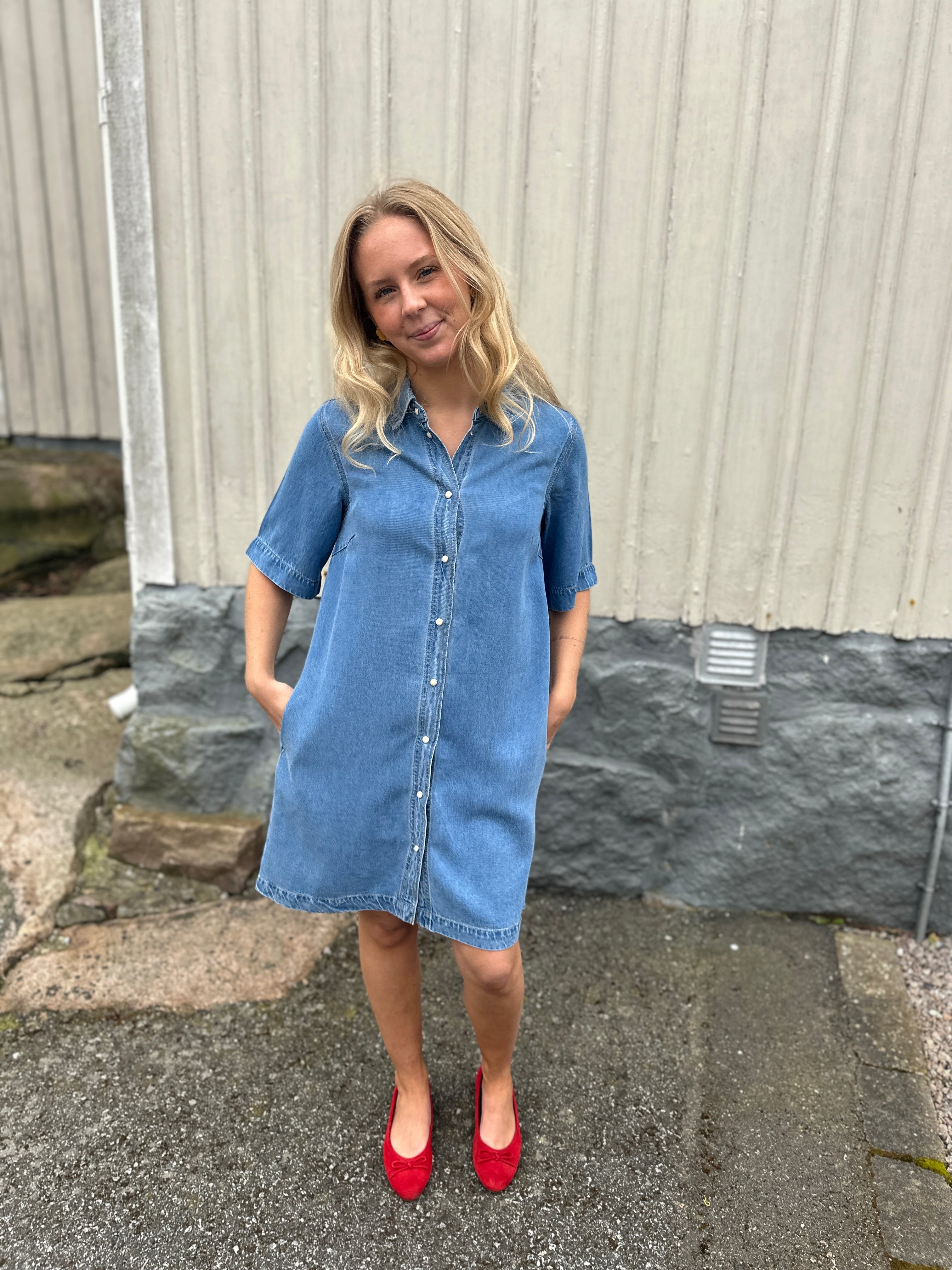 Objframe Re Denim Dress Light Blue Denim