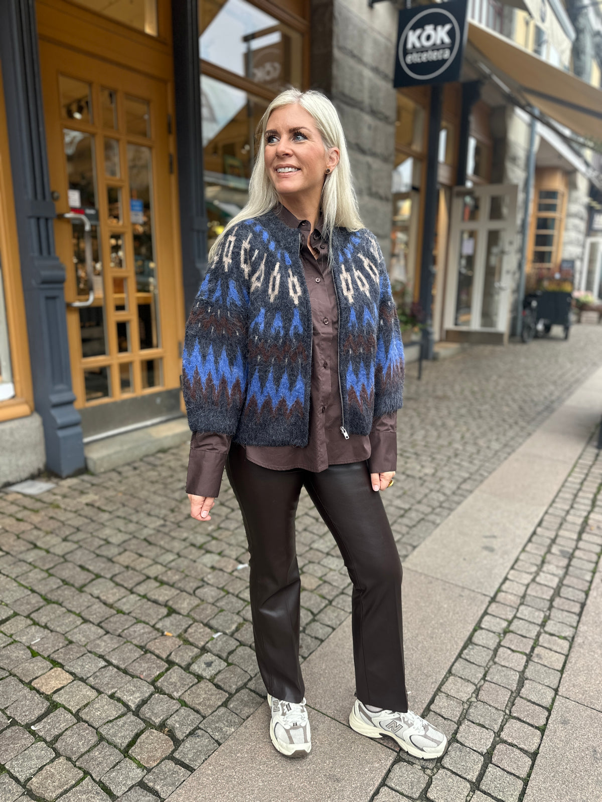Objjaade Diana Short Sleeve Re Knit Cardigan Sky Captain Multi Combination