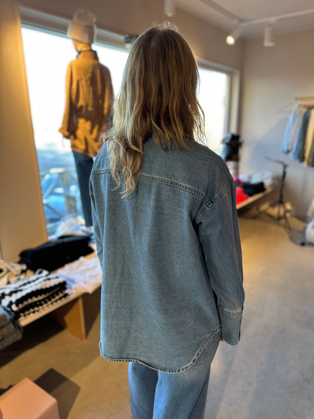 Objneel Lo Long Sleeve Denim Shirt Medium Blue Denim