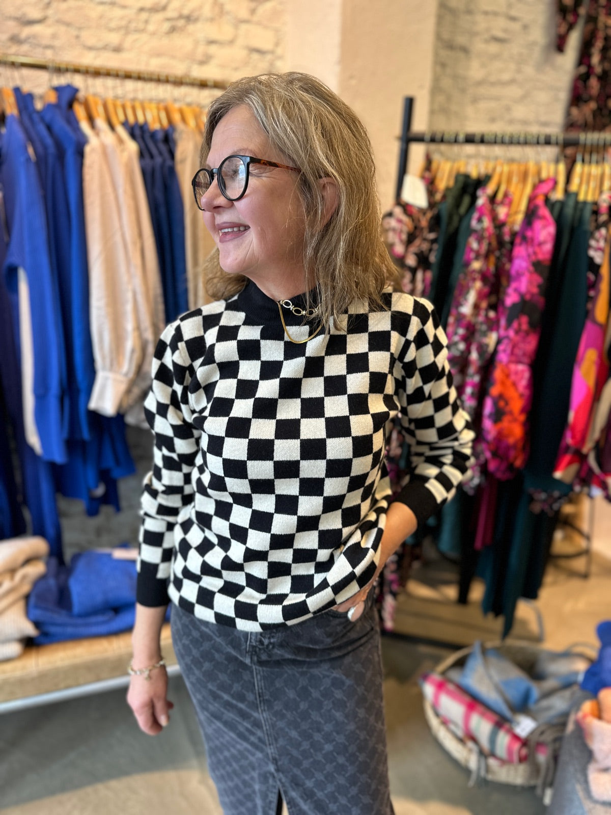 Objray Long Sleeve Knit Pullover Black Sandshell Col