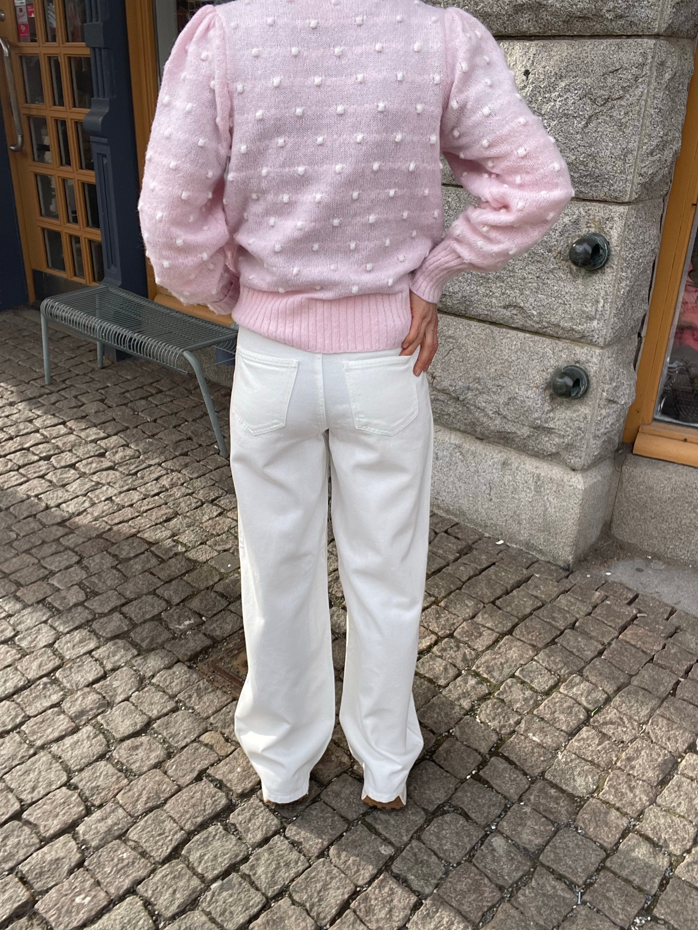 Vida vita jeans med knytband i midjan