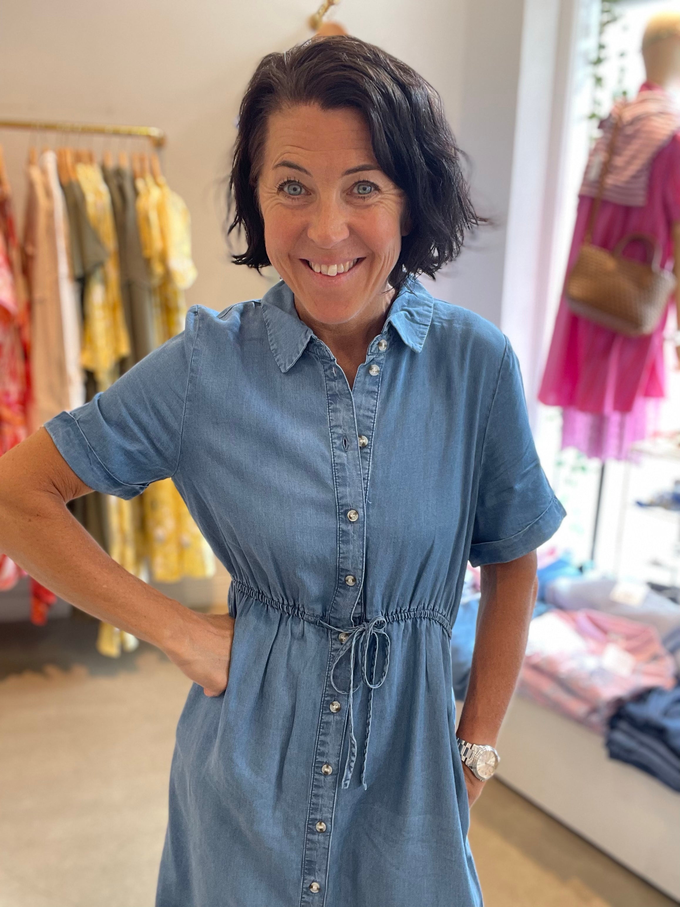 Onlcharis Shirt Dress Medium Blue Denim