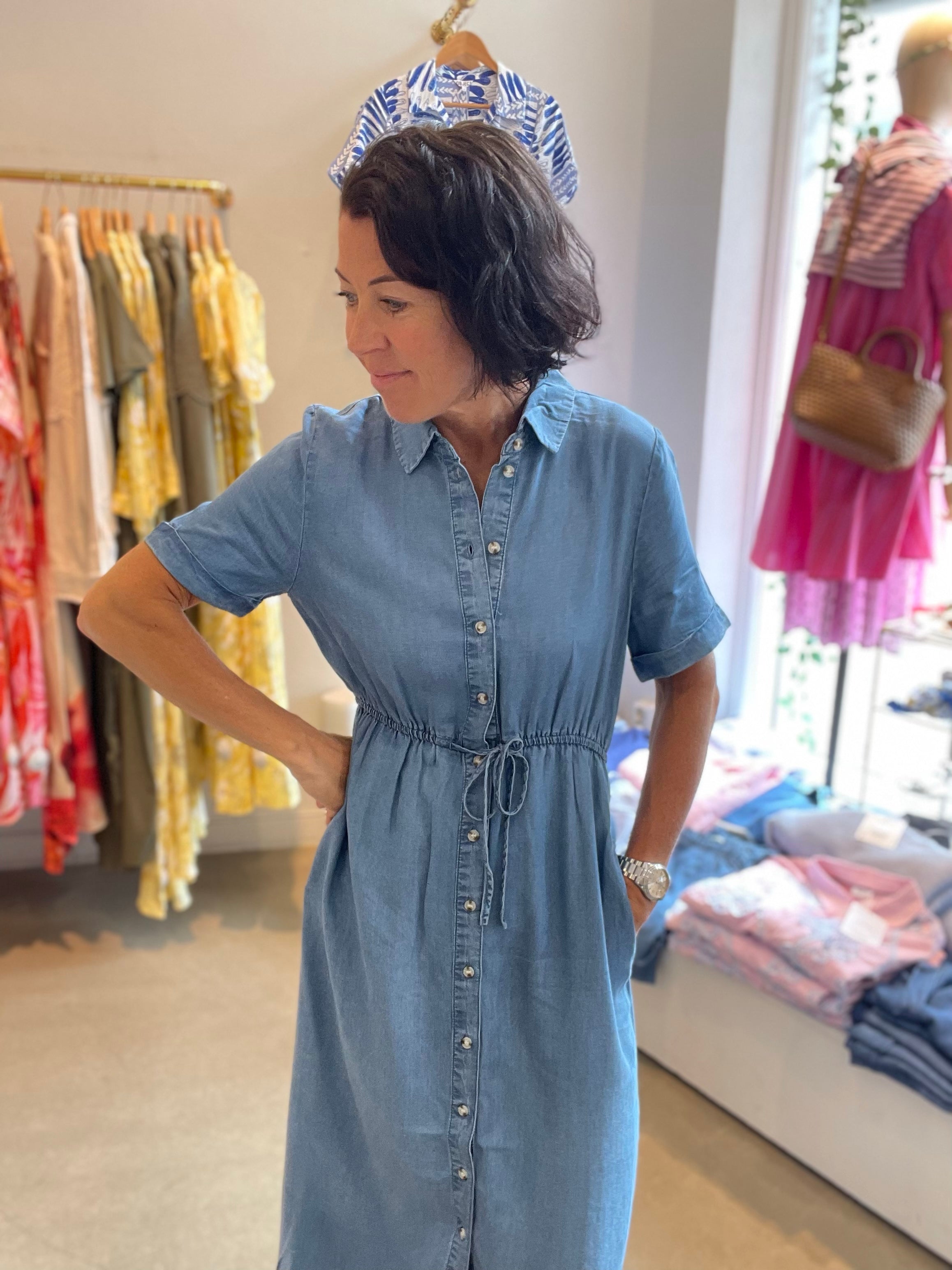 Onlcharis Shirt Dress Medium Blue Denim