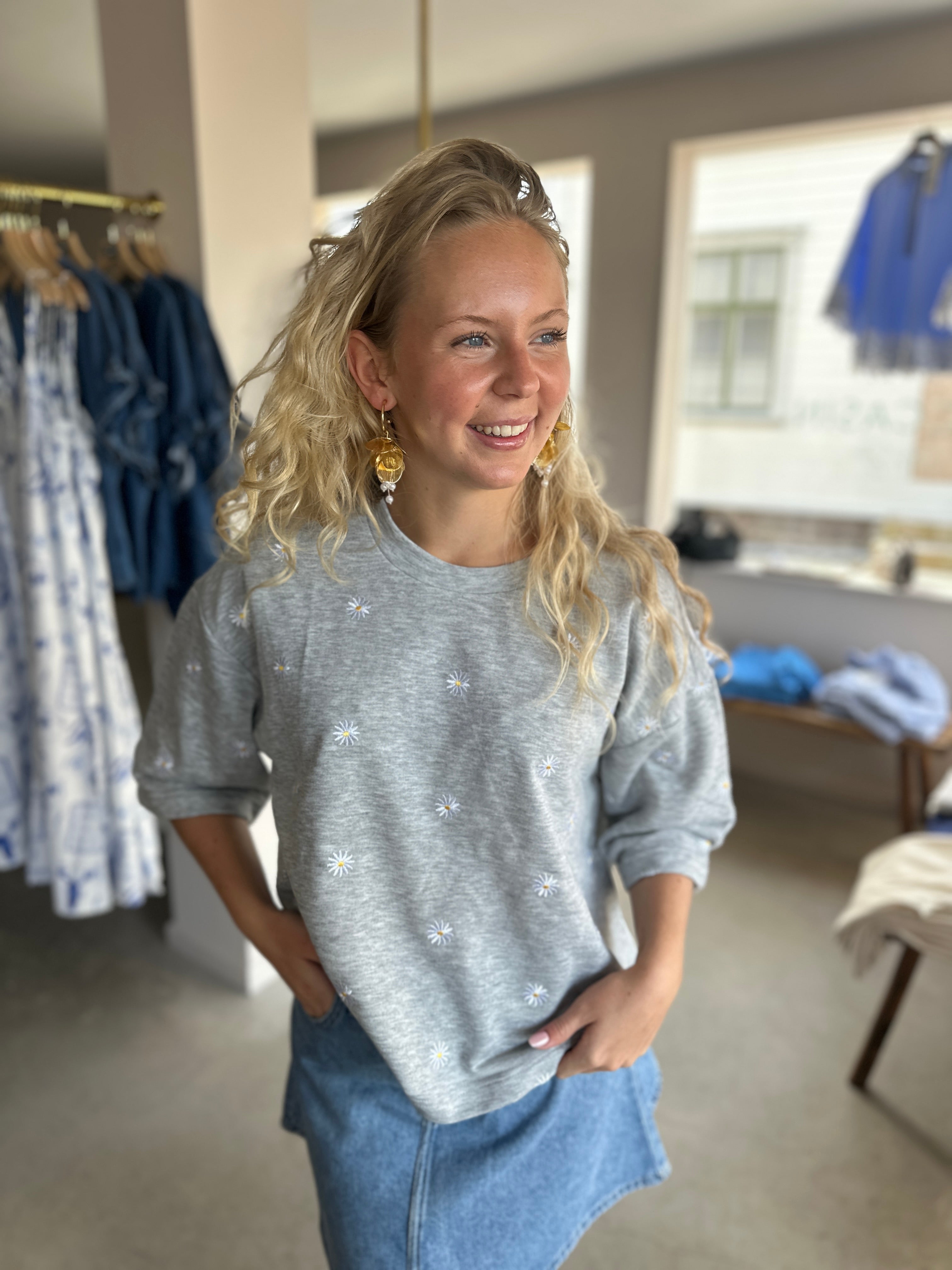Onlluna O Neck Light Grey Melange
