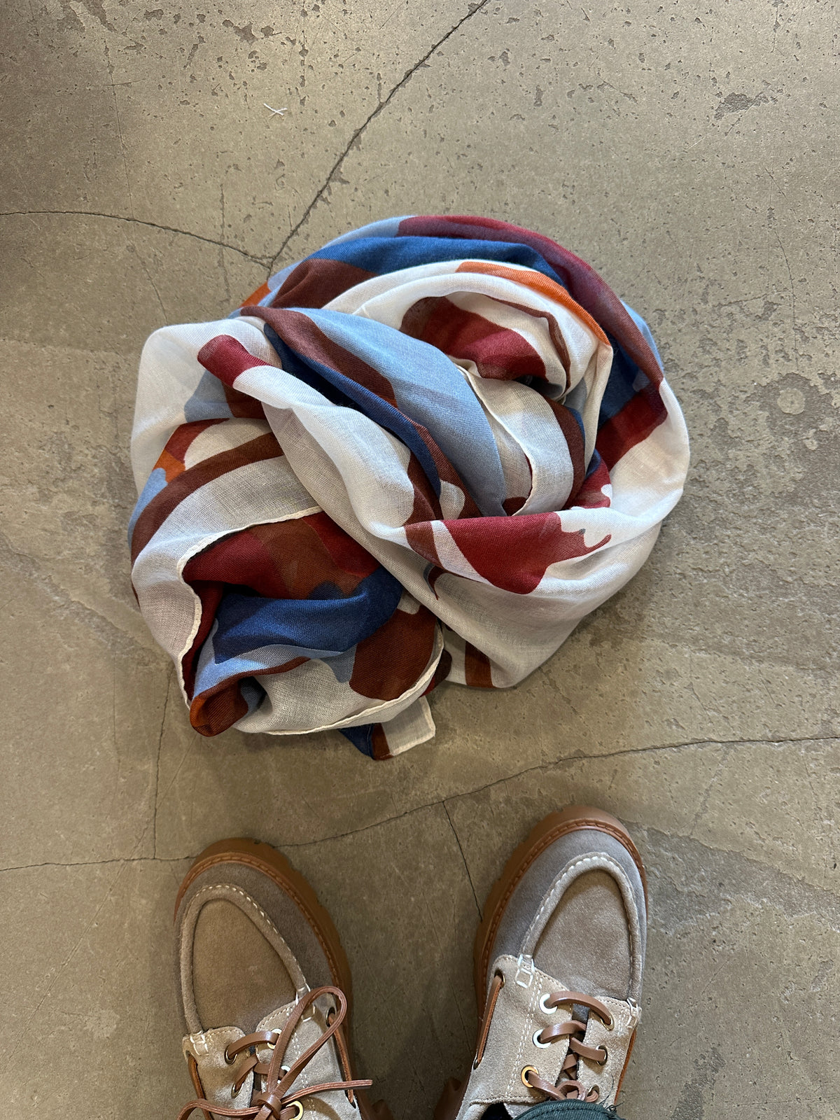 Pcalba Long Scarf Cloud Dancer Abstract
