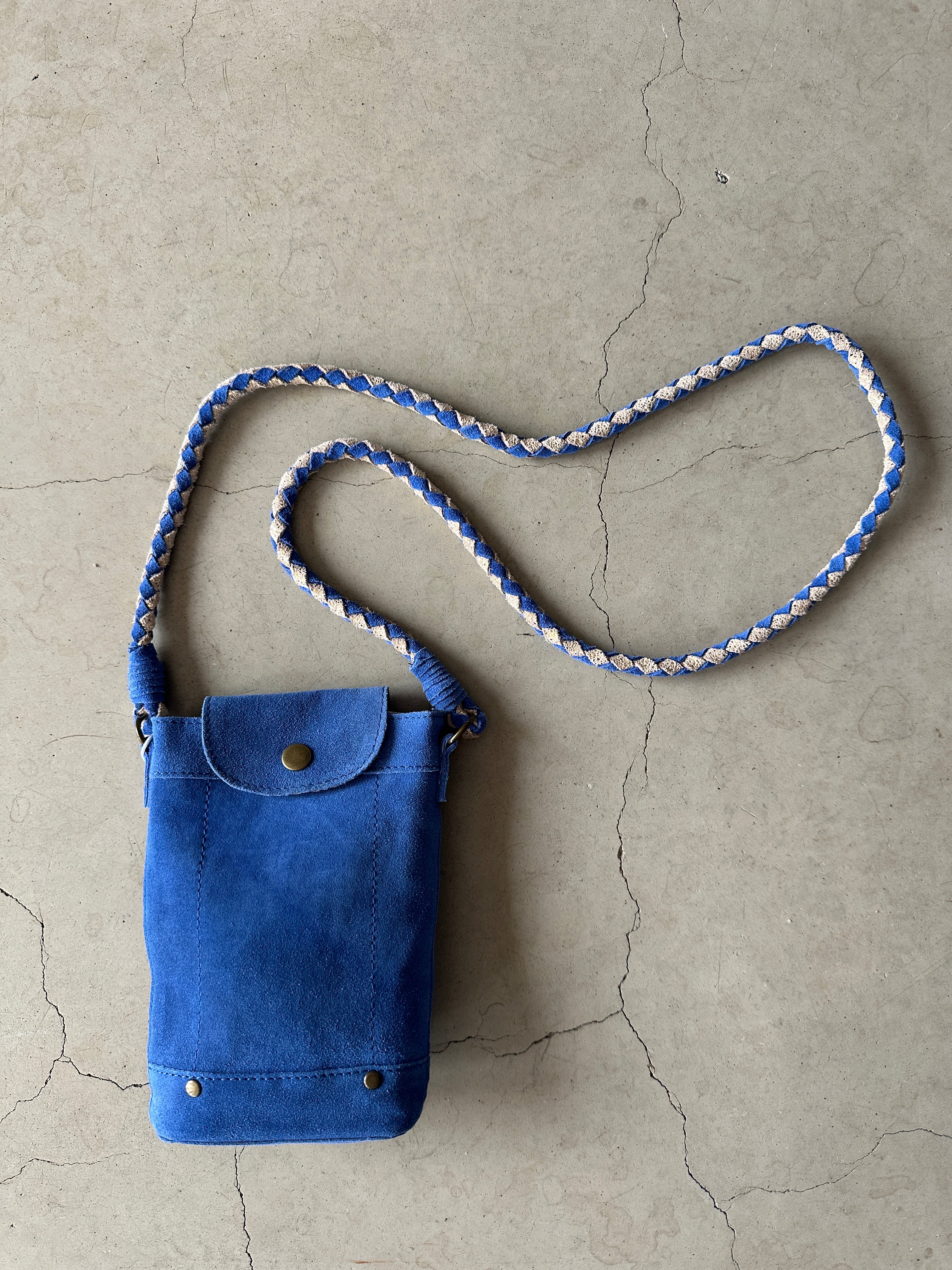 Pcbrianna Suede Phonebag Blue Indigo Gold Snow