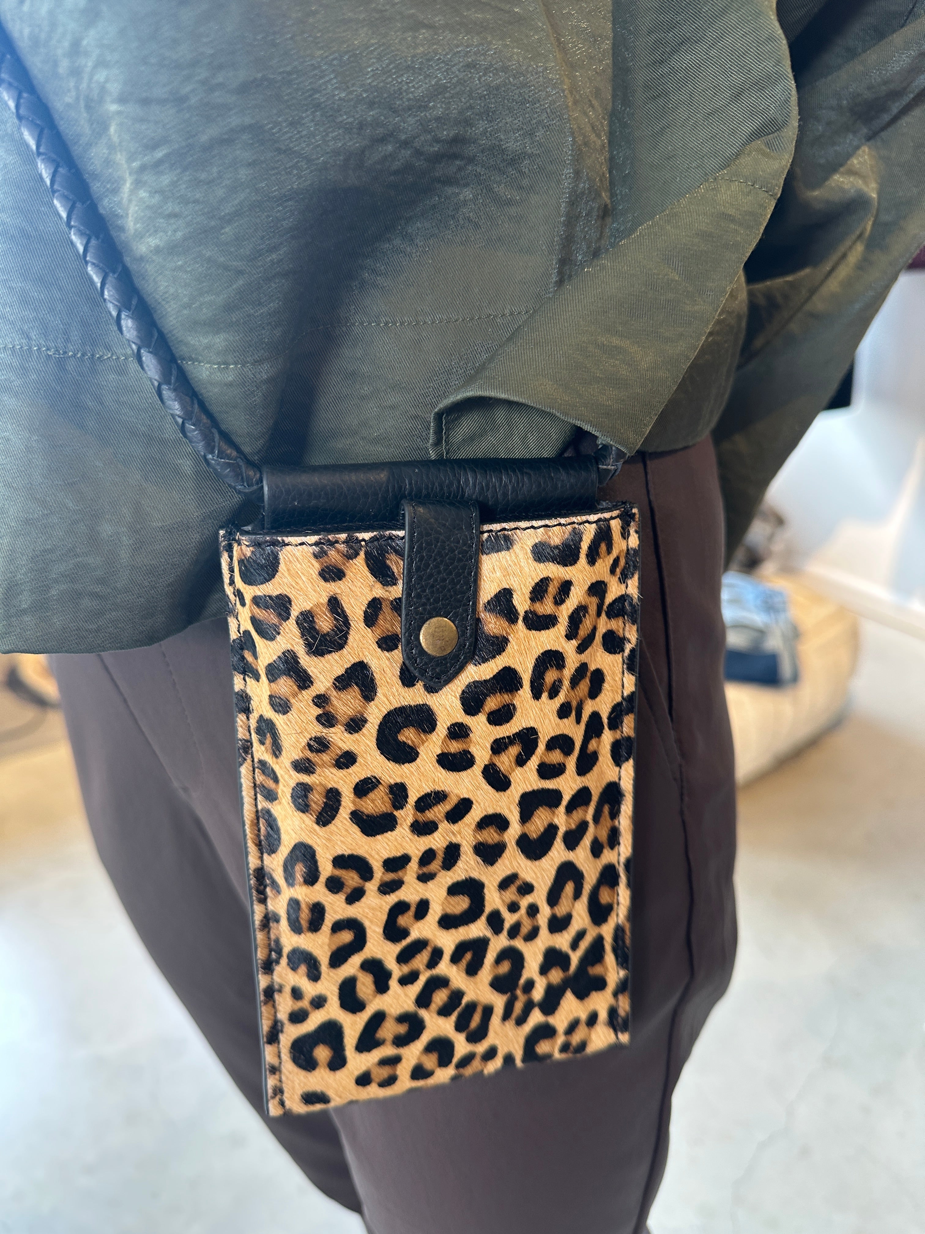 Pcdaino Leather Pony Phone Bag Beige Leo