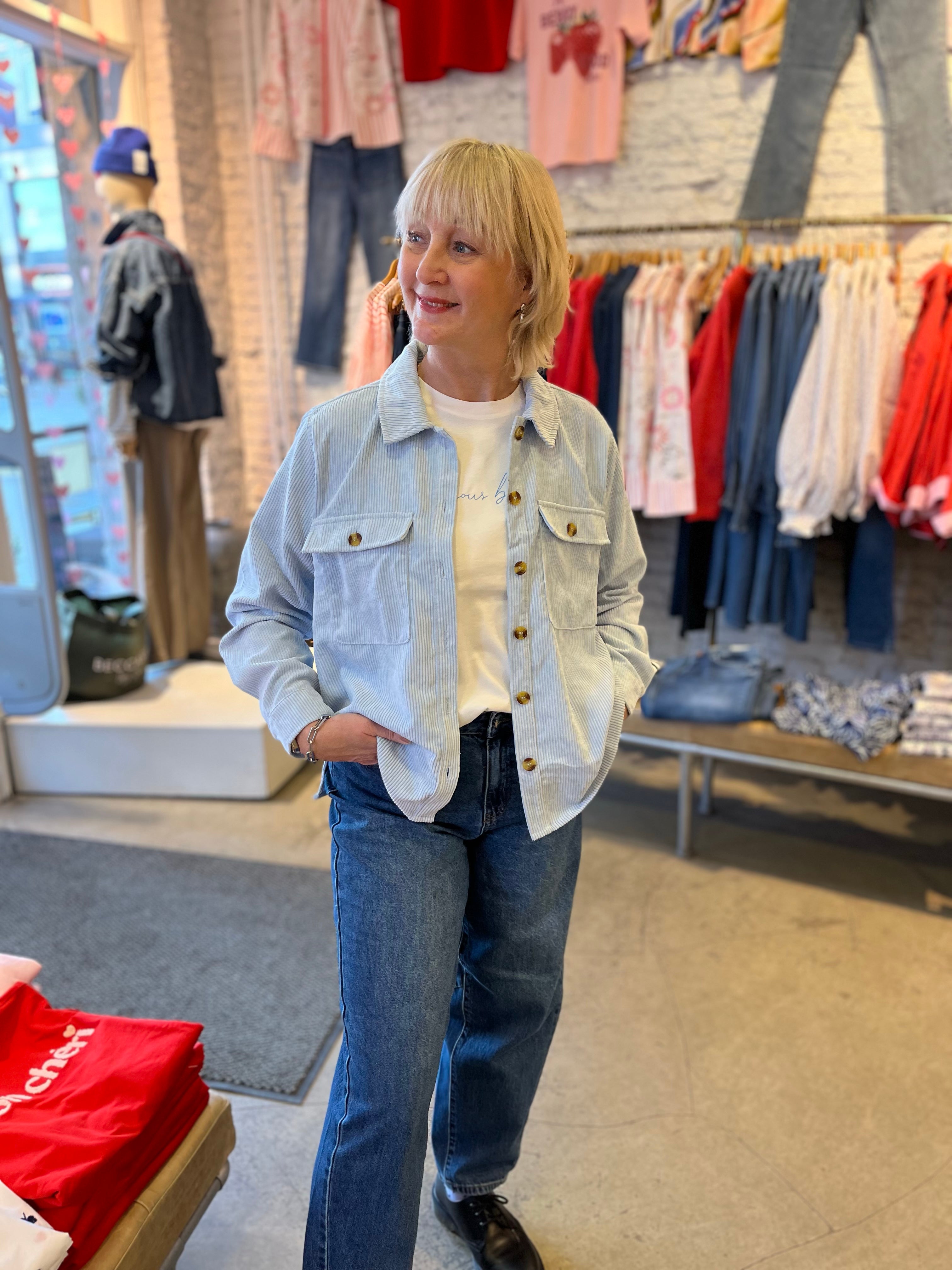 Pceffi Long Sleeve Shirt Cashmere Blue