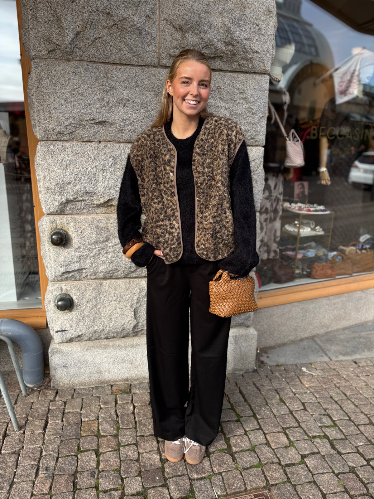 Pckatty Teddy Vest Tannin Leopard