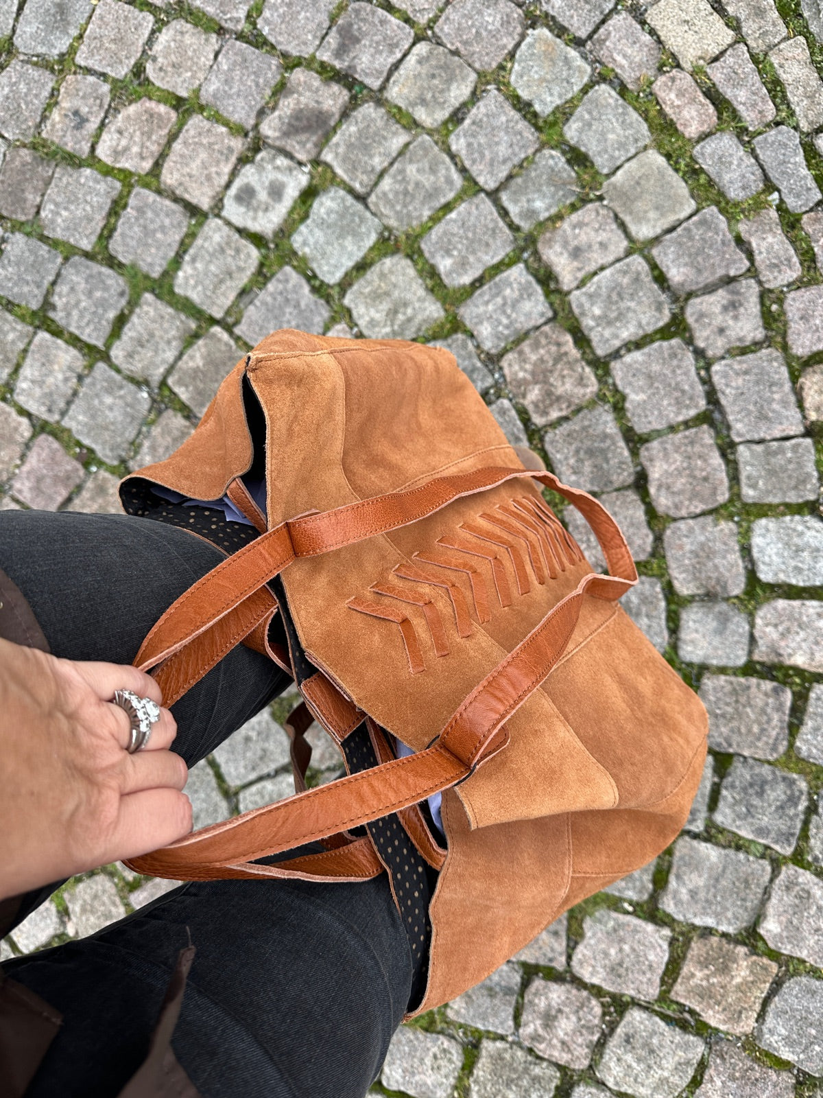 Pcmanina Suede Shopper Whiskey Brown