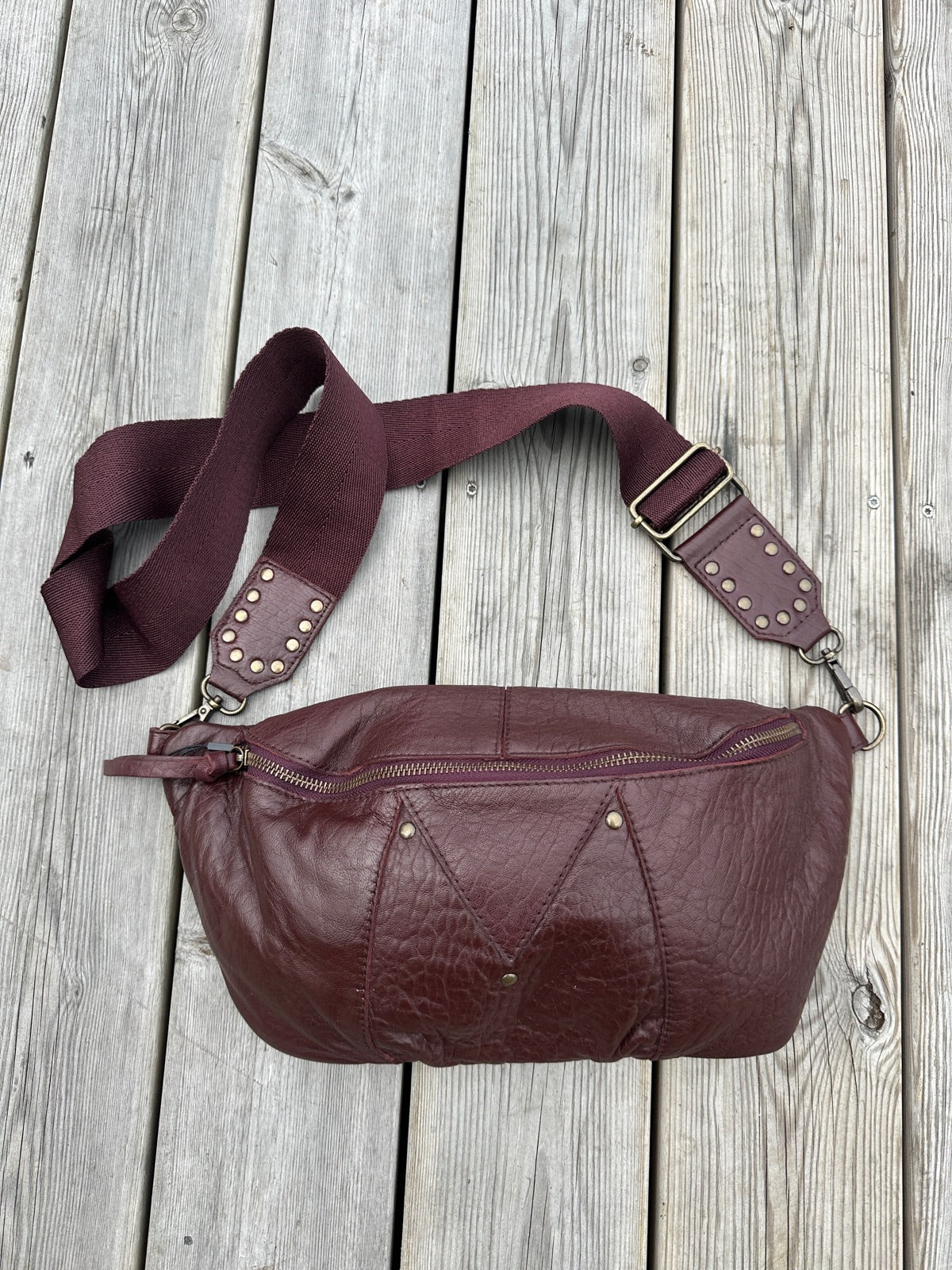 Pcmilla Leather Bumbag Tawny Port Bubble
