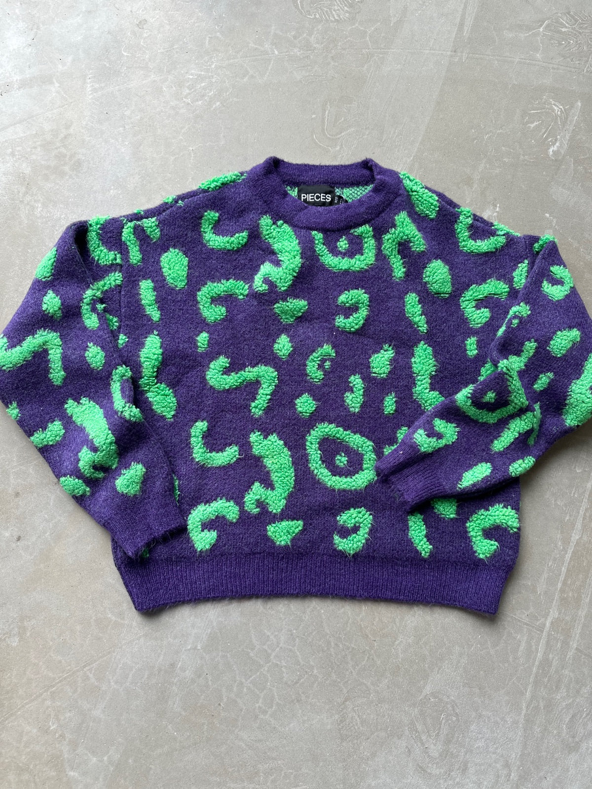 Pcnia Long Sleeve Knit Ultra Violet Irish Green Leo