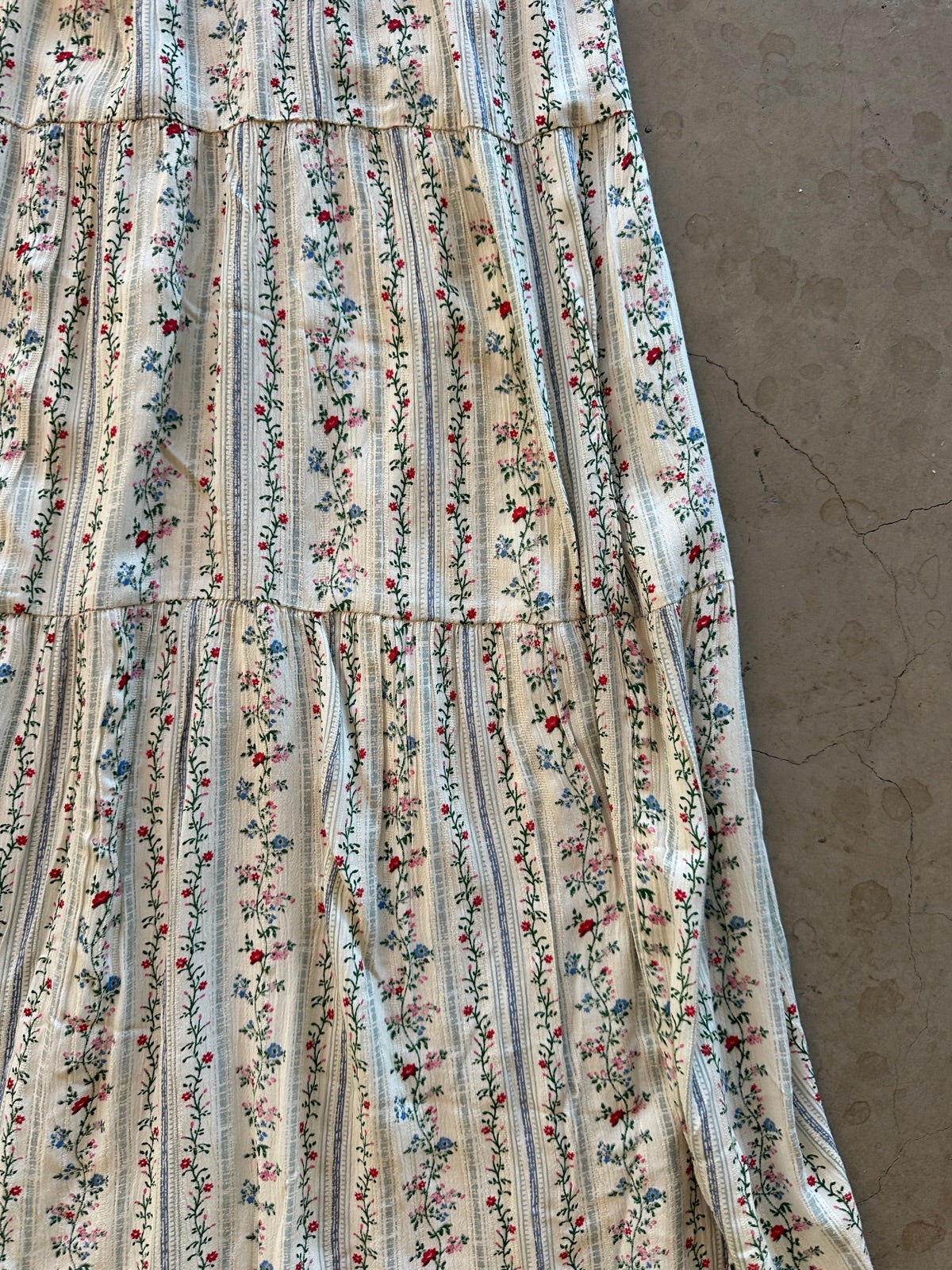 Pctaitlyn Ankle Skirt Birch Striped Flower