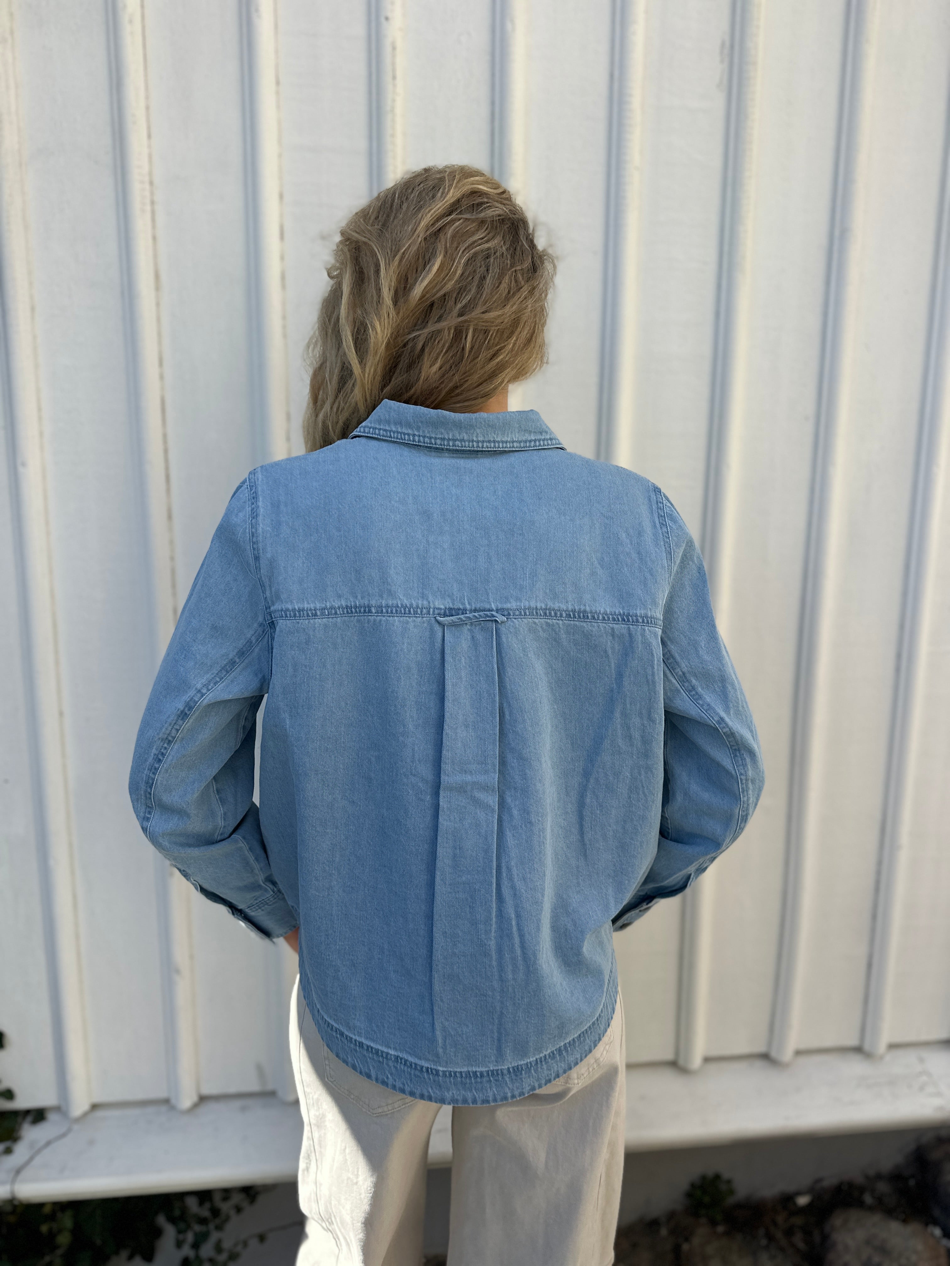 Roufrancie Oversized Shirt Light Blue Denim