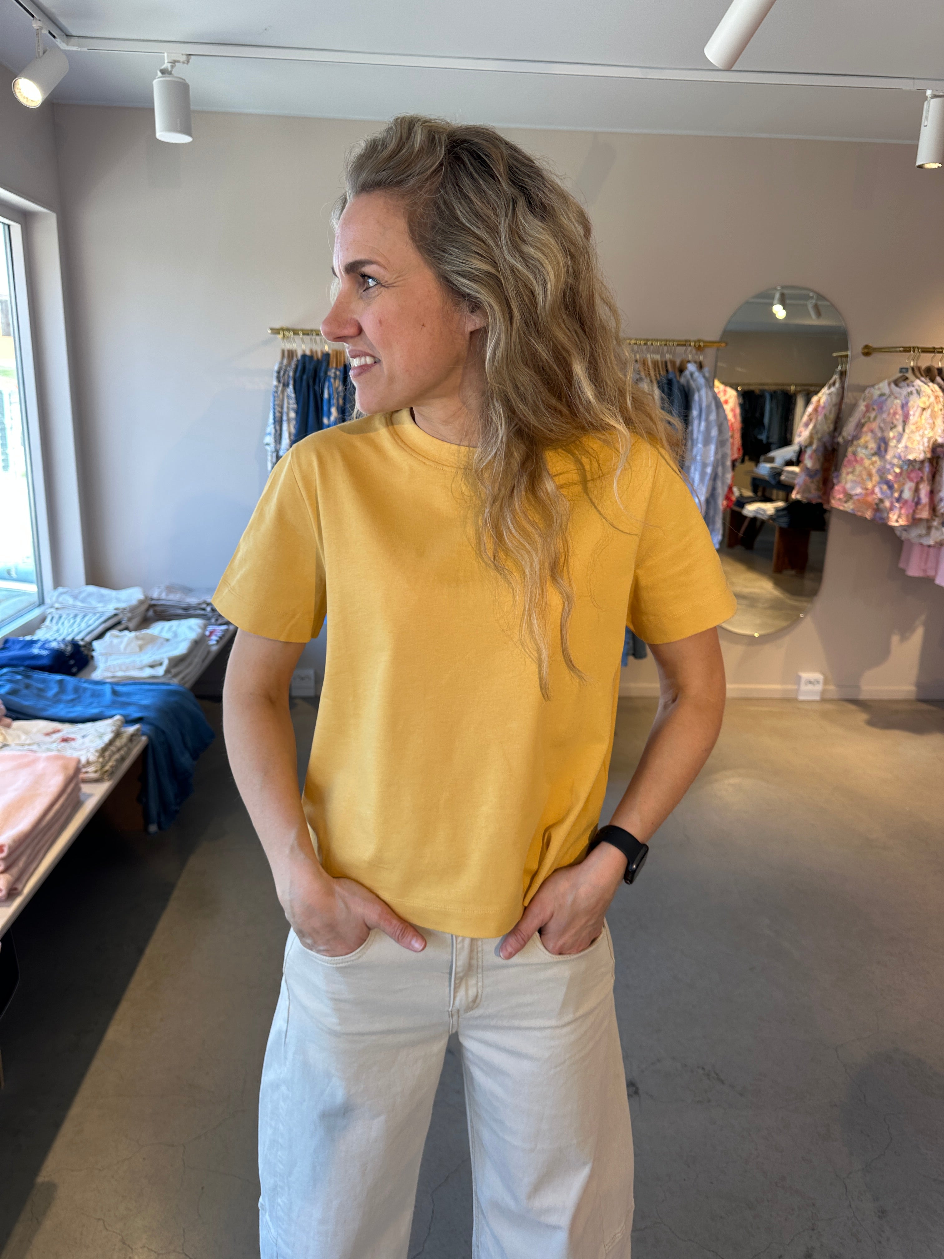 Slfessential Boxy Tee Ochre