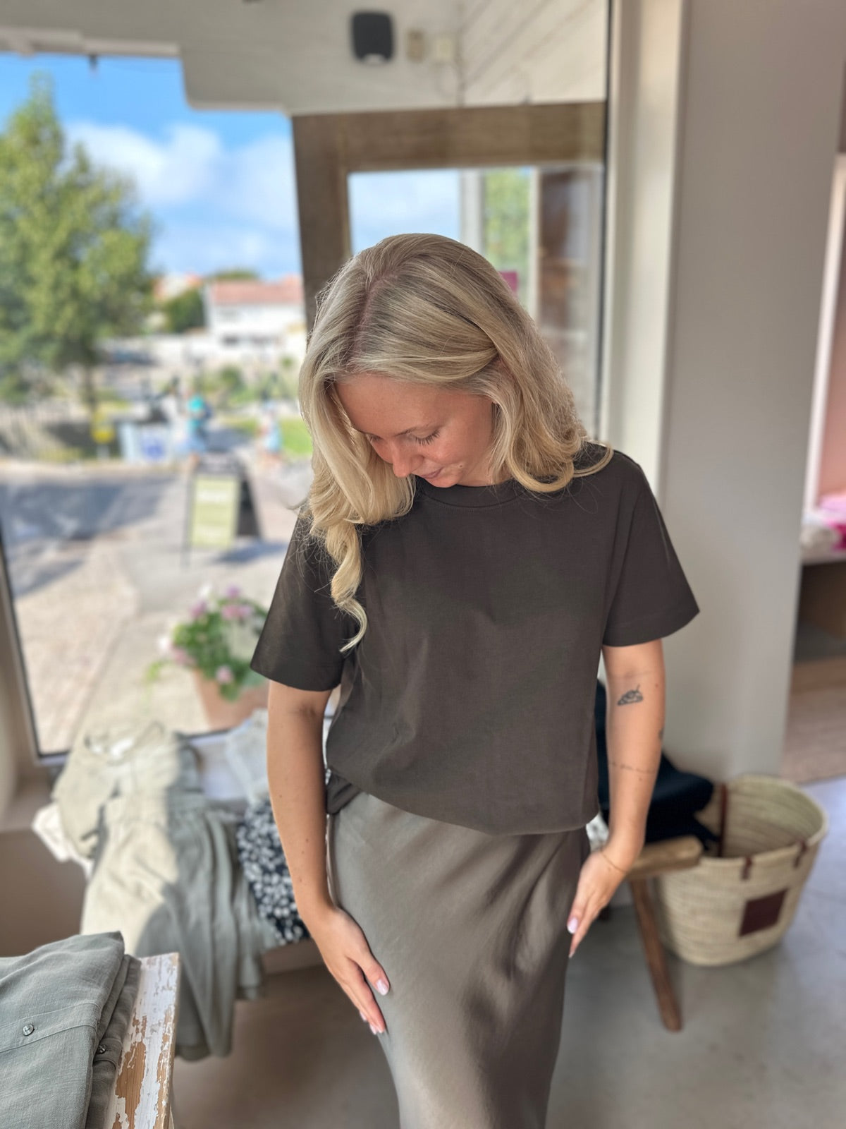 Slfessential Short Sleeve Boxy Tee Delicioso