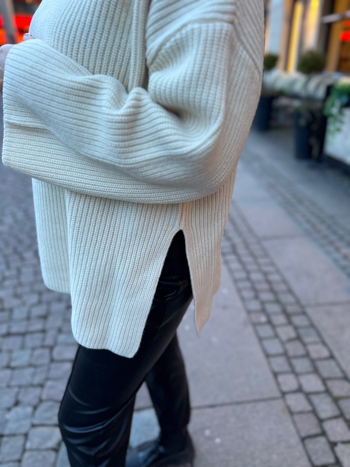 Slfmary Long Sleeve Long Knit Roll Neck Birch