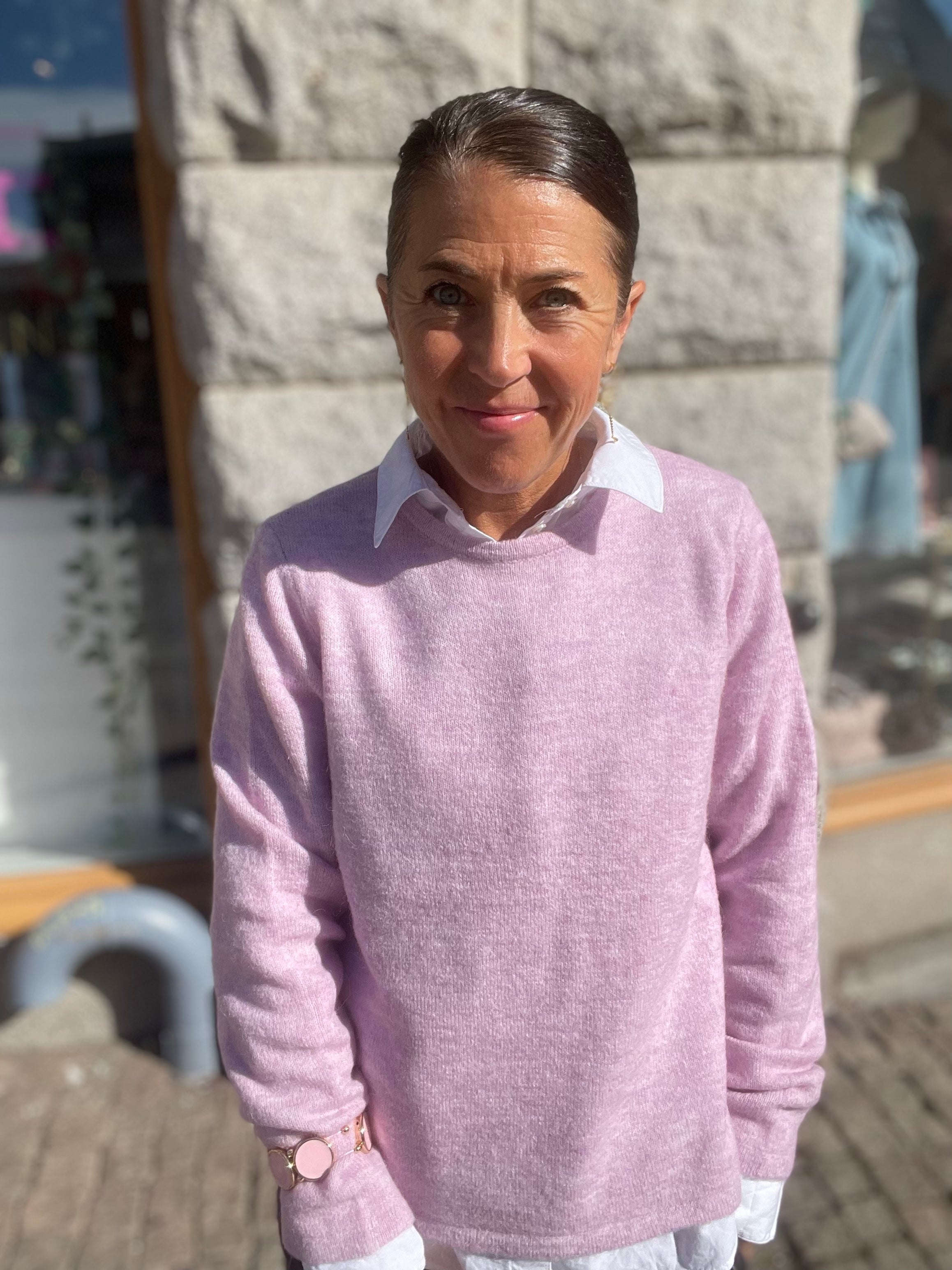 Slwlulu New Long Sleeve Knit O Neck Winsome Orchid Melange