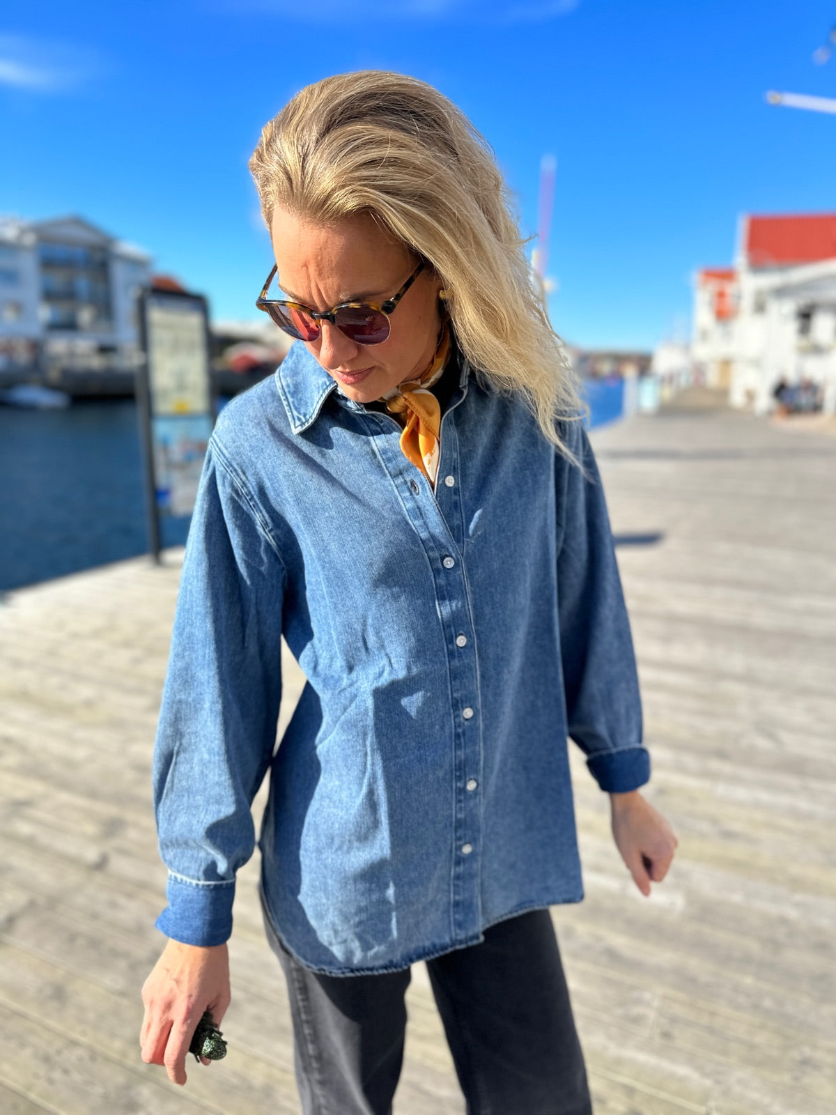 Srkeira Shirt Dark Blue Denim