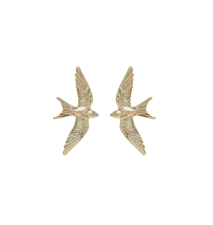 Swallows Earrings Gold
