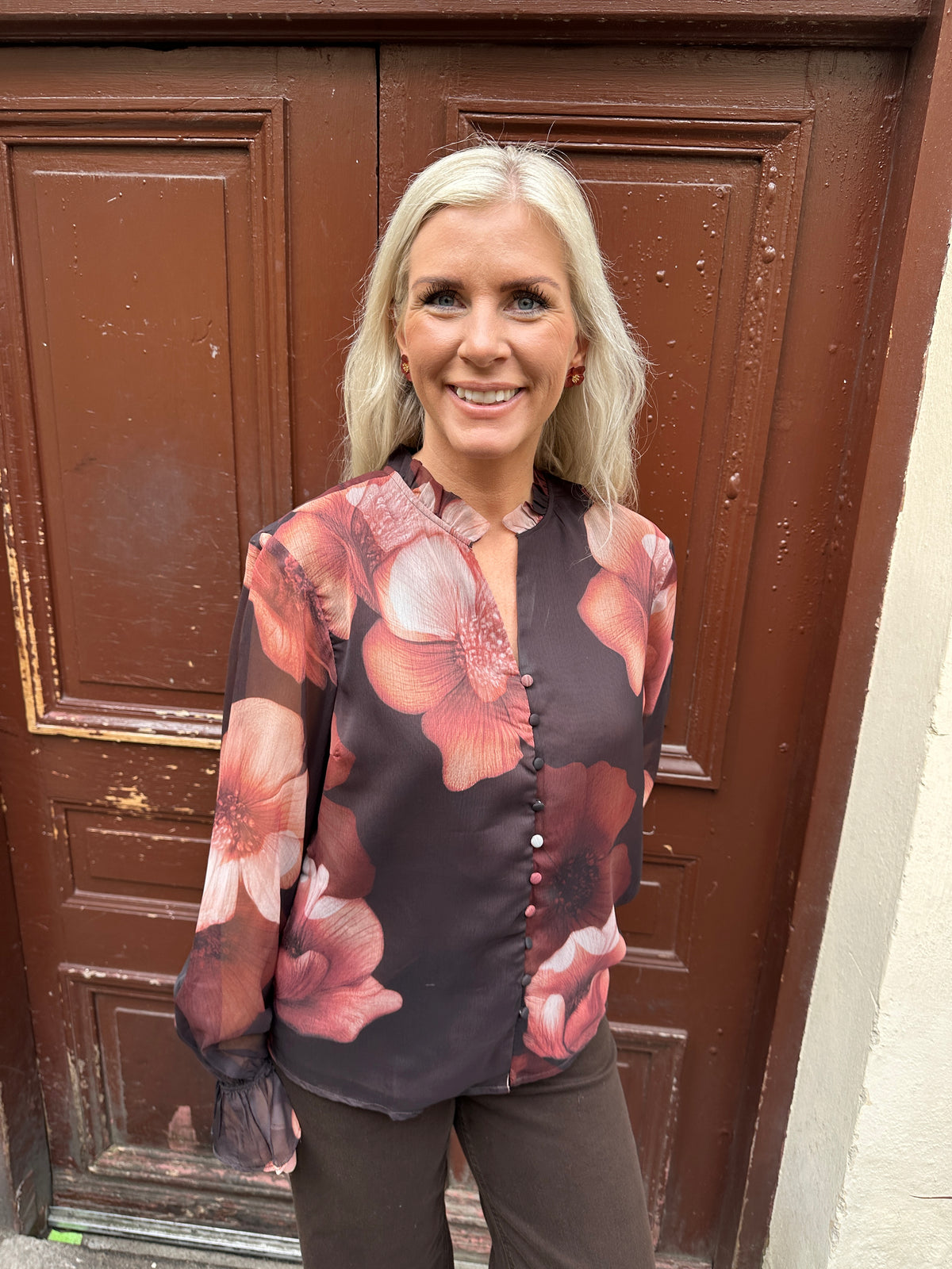 Yasflow Long Sleeve Shirt Coffee Bean Flow Print