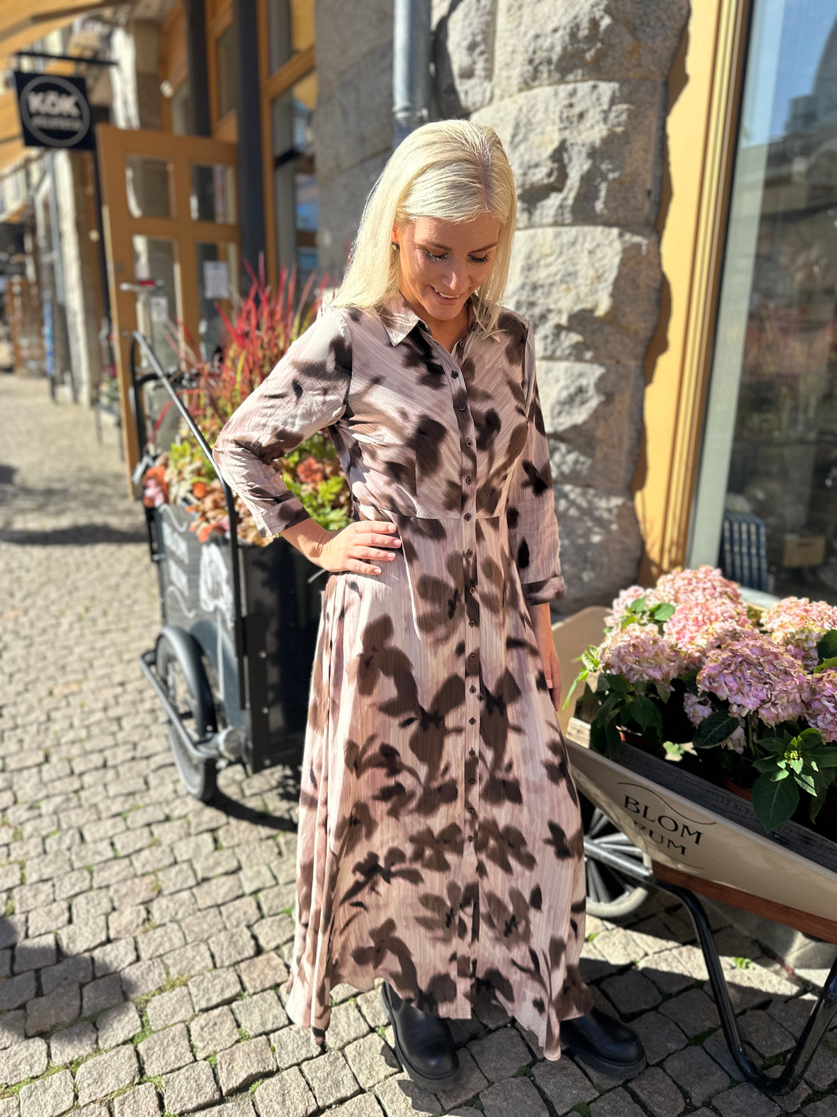 Yassavanna Long Shirt Dress Chocolate Brown Cammy