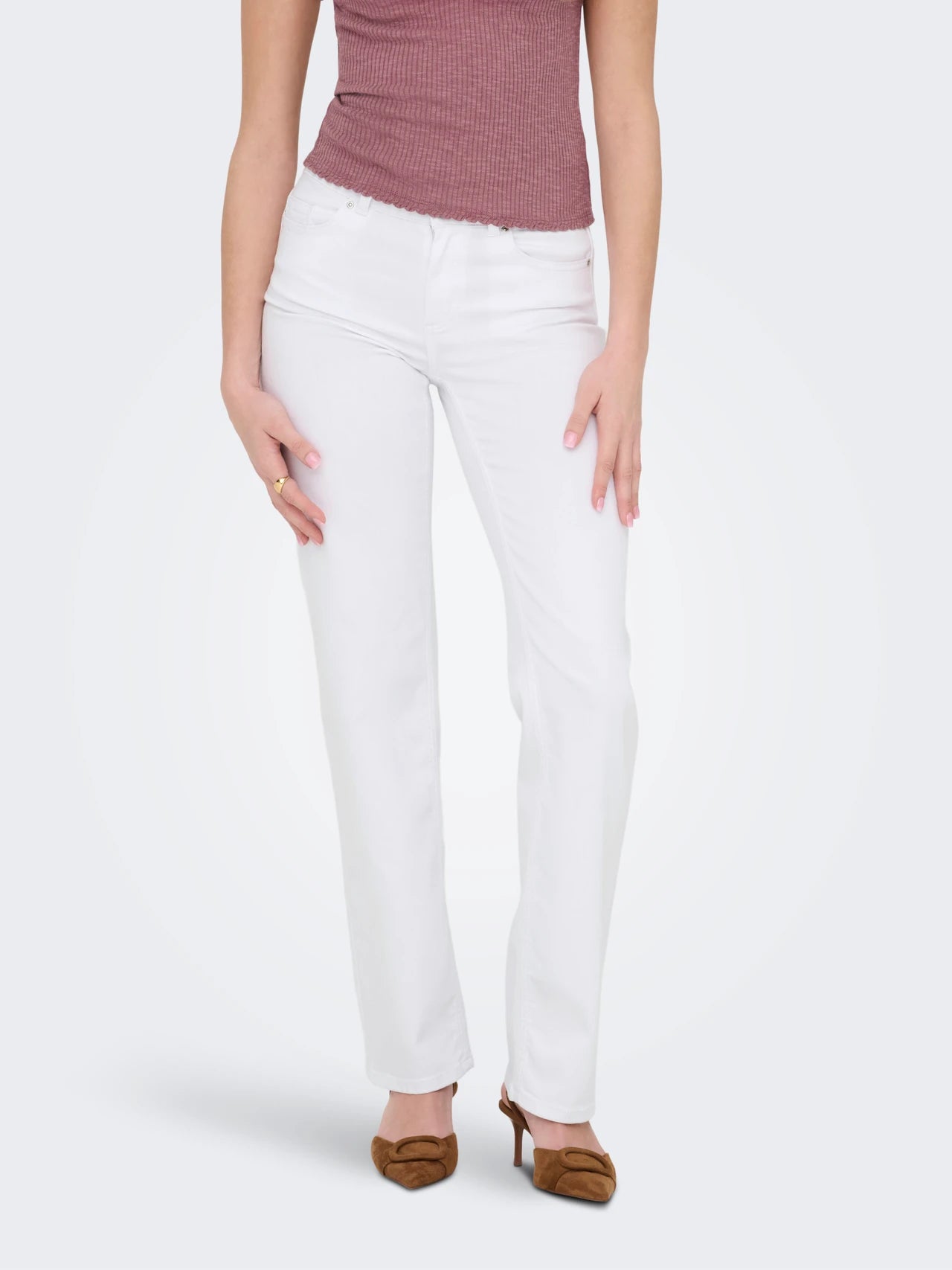 Onlblush Mid Straight Dot White