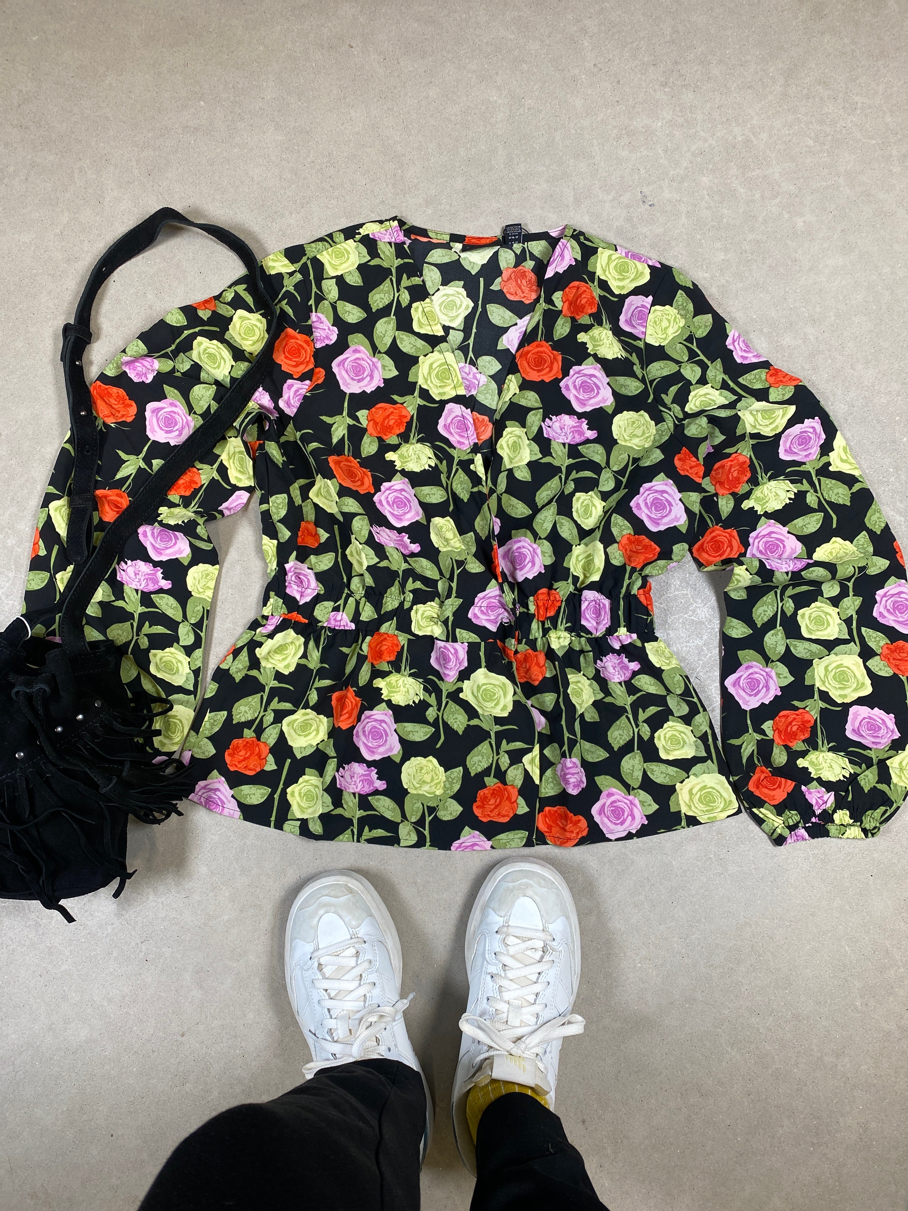 Pcblossom Long Sleeve Wrap Top Violet Flower